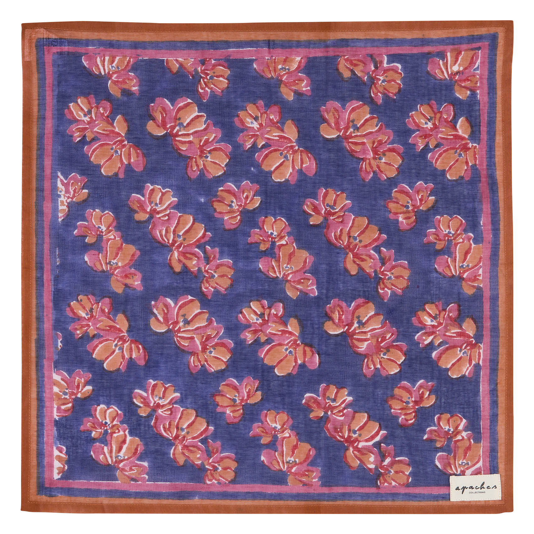 Foulard imprimé en coton APACHES COLLECTIONS Bleu