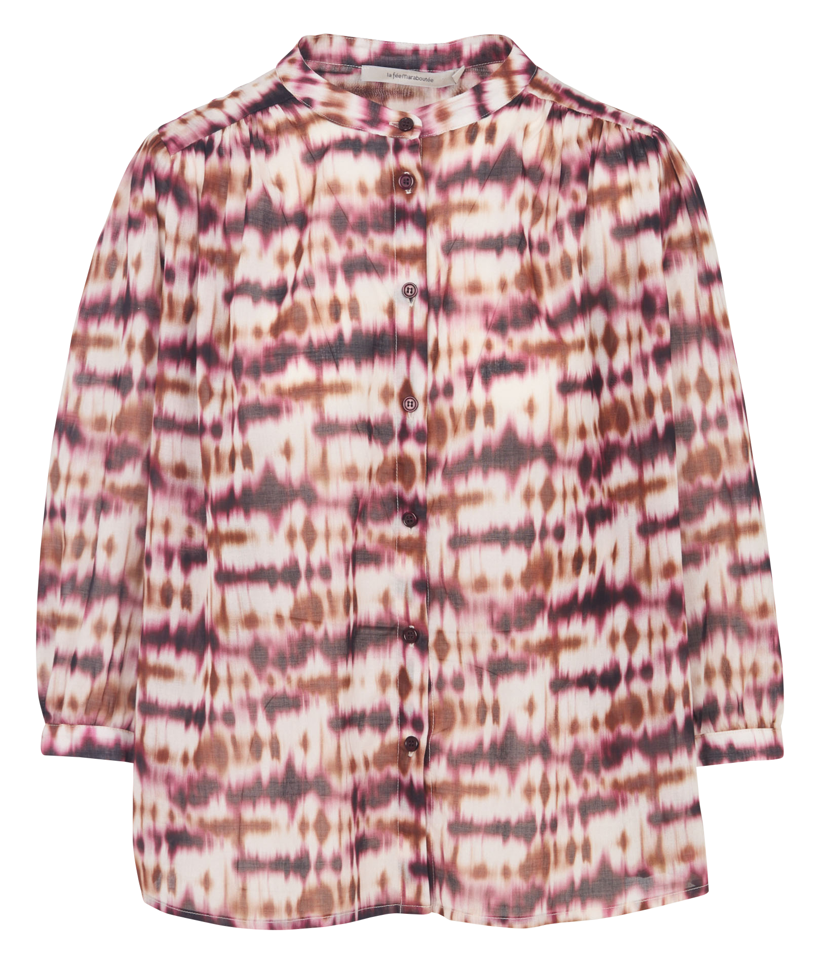 Oversized mandarin collar shirt in printed cotton LA FEE MARABOUTEE Multicolored