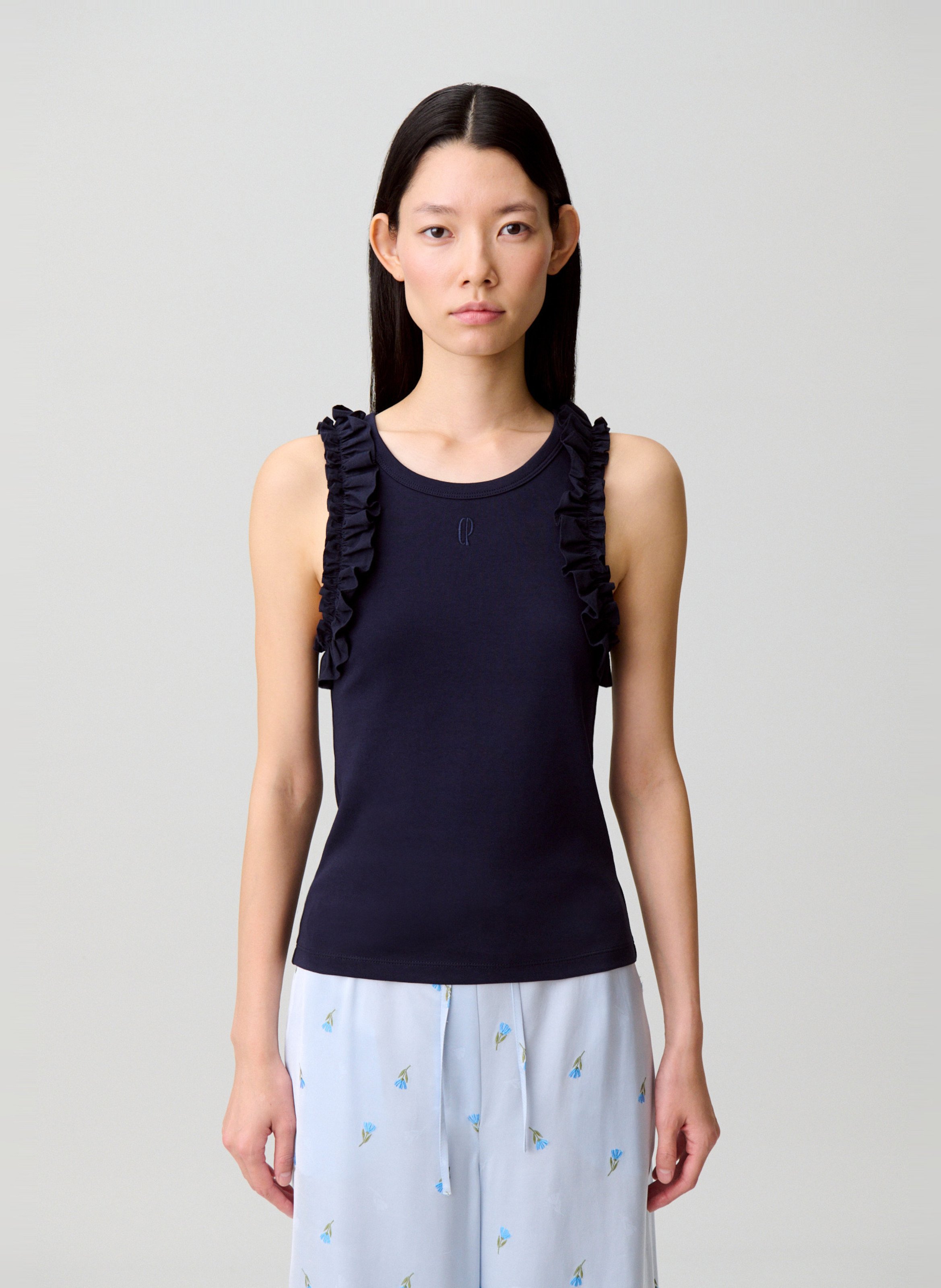 Top col rond  CLAUDIE PIERLOT Bleu