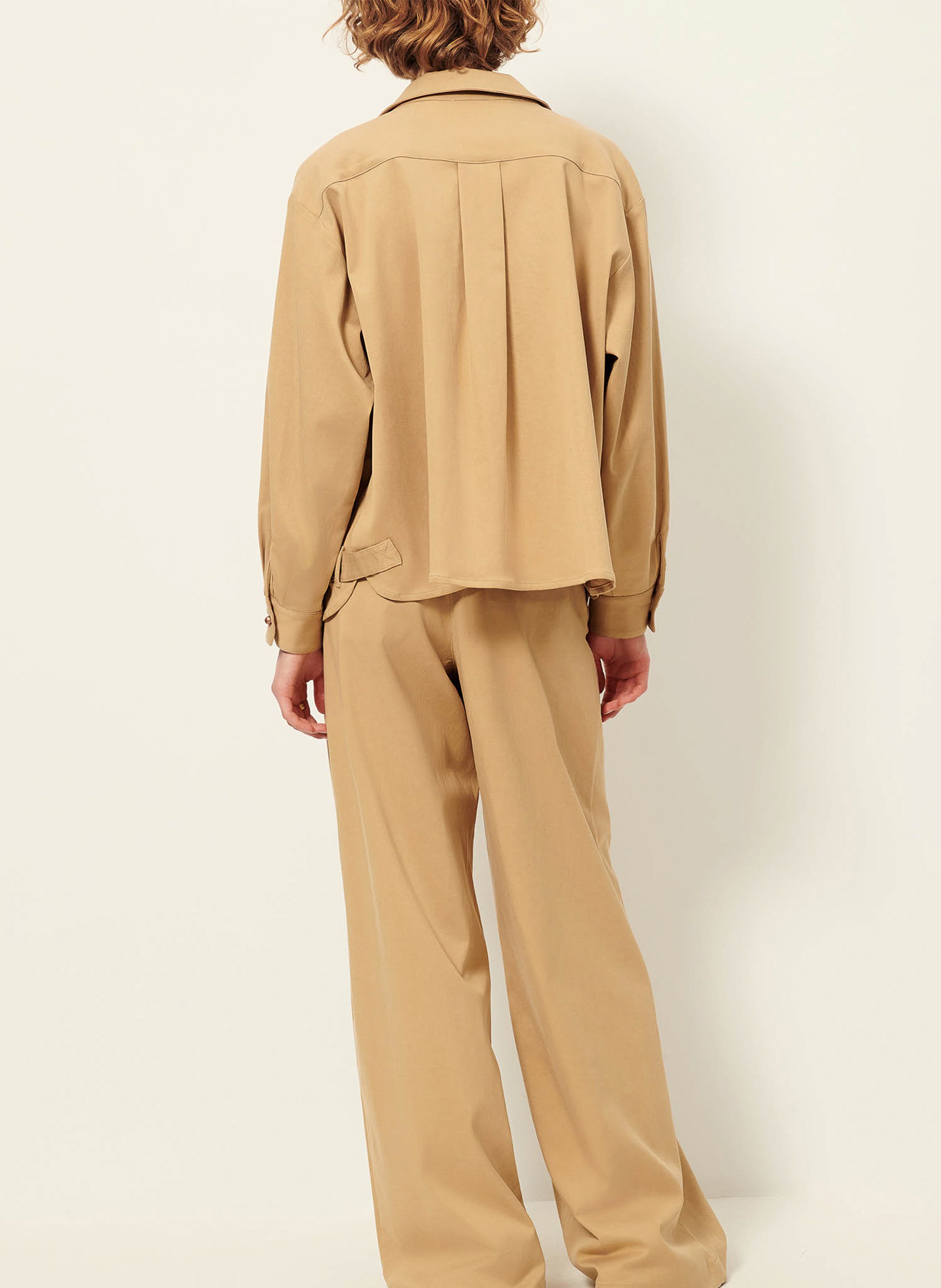 Straight-cut jacket with classic collar SESSUN Beige