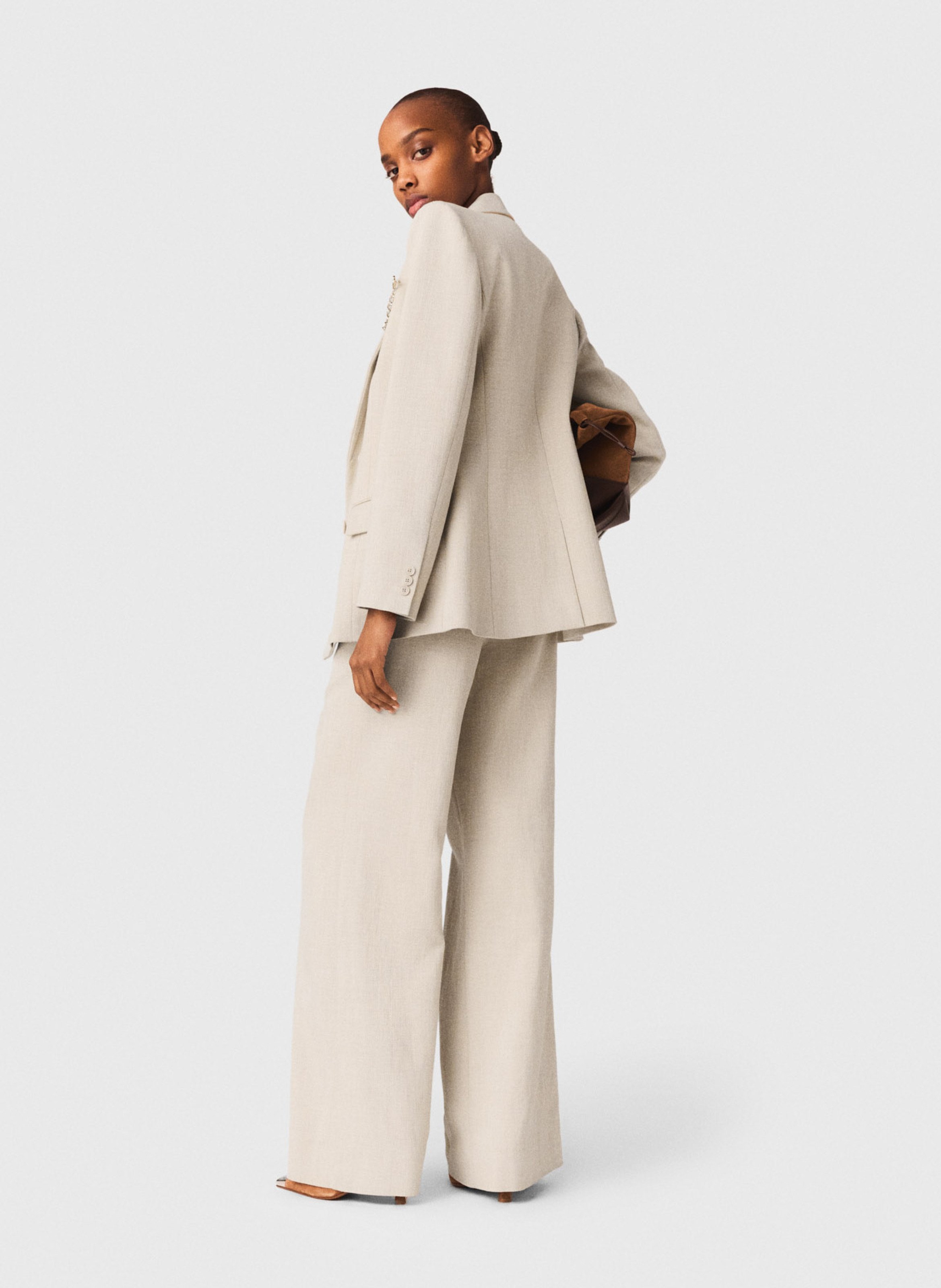 Veste col tailleur MAJE Beige