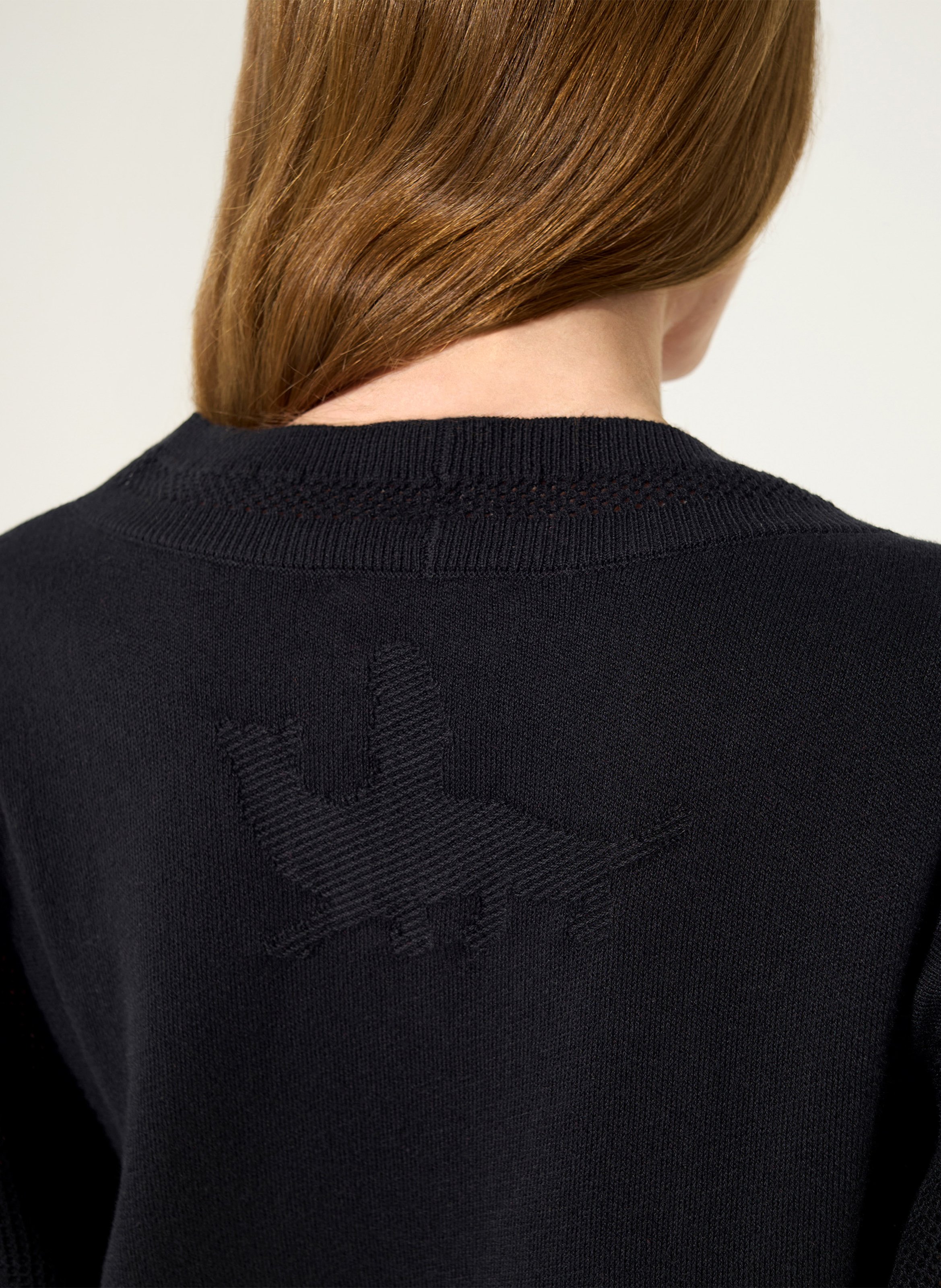 Kurzer Rundhalsausschnitt-Pullover COTELAC Schwarz