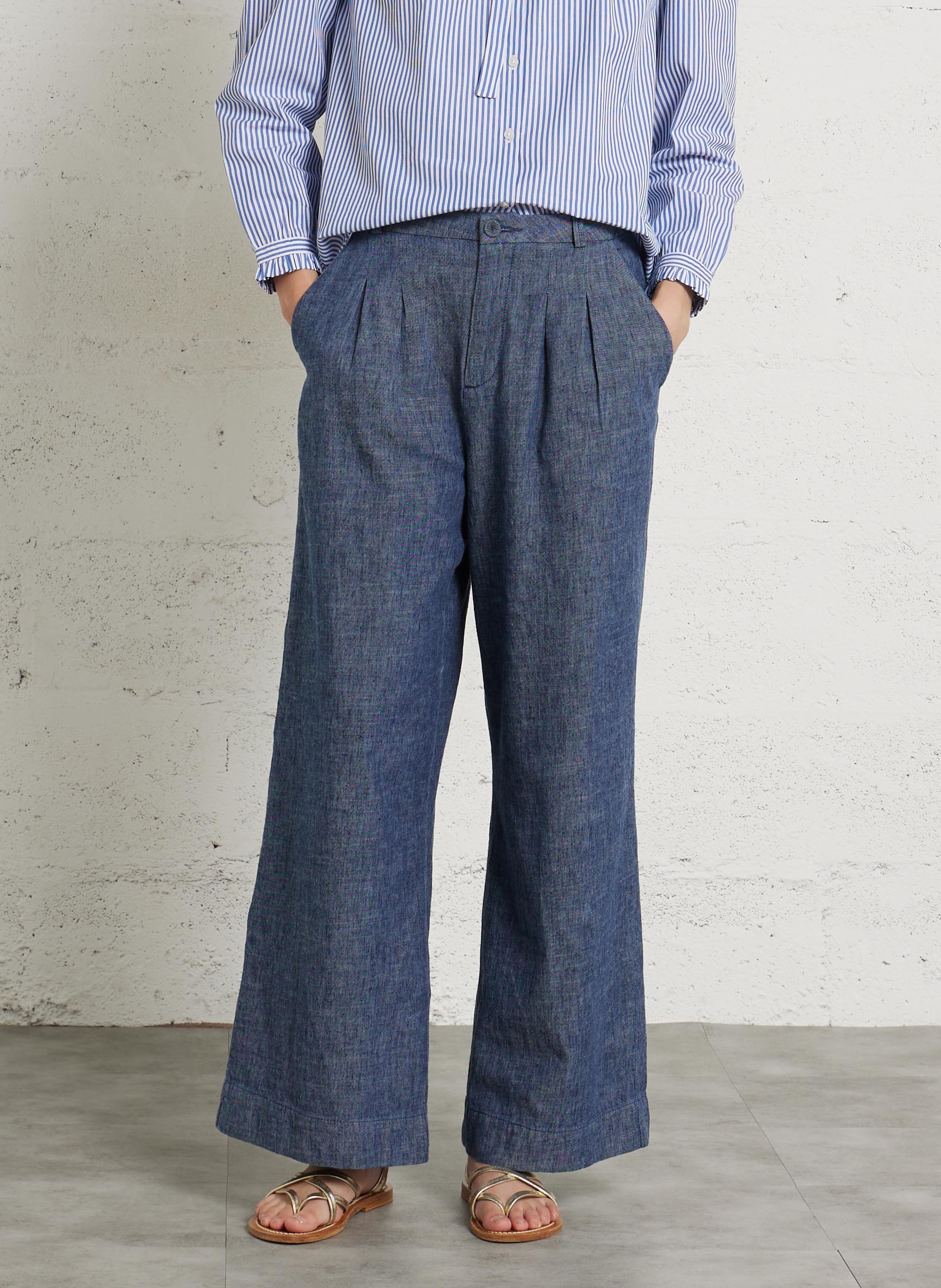 Chinohose aus Baumwoll-Mix EMILE ET IDA Blau