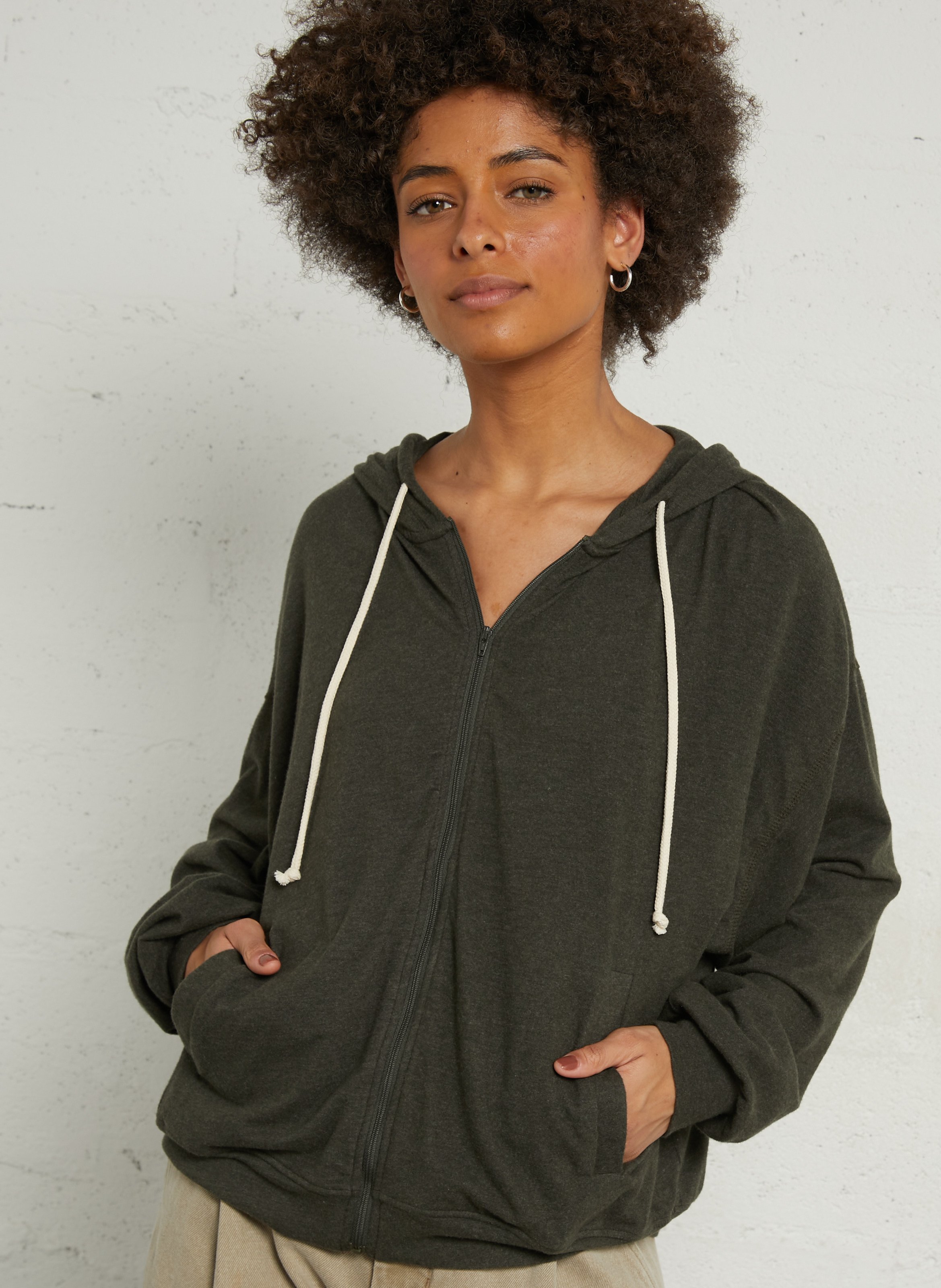 Cotton-blend hooded sweatshirt AMERICAN VINTAGE Green