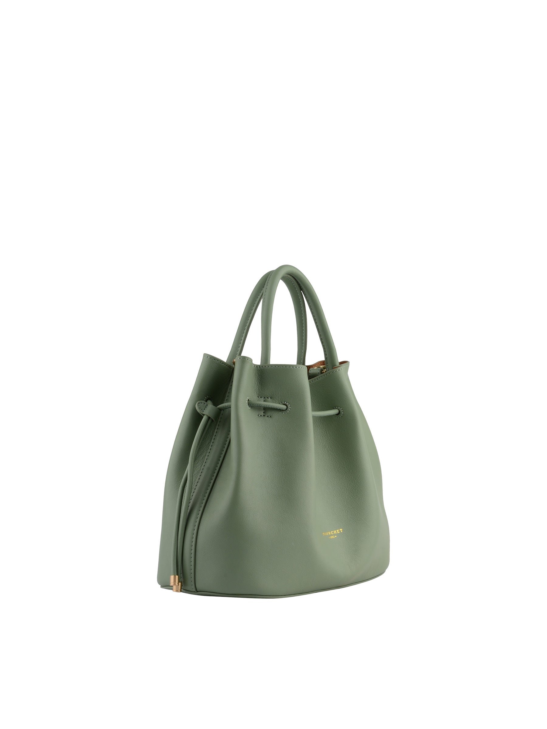 Calfskin leather handbag POURCHET Green