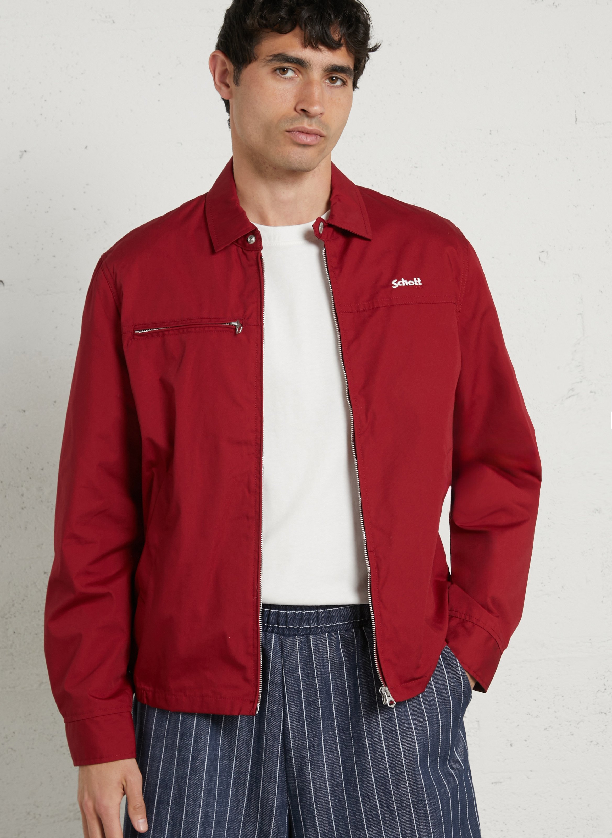 Veste droite zippée à poches SCHOTT