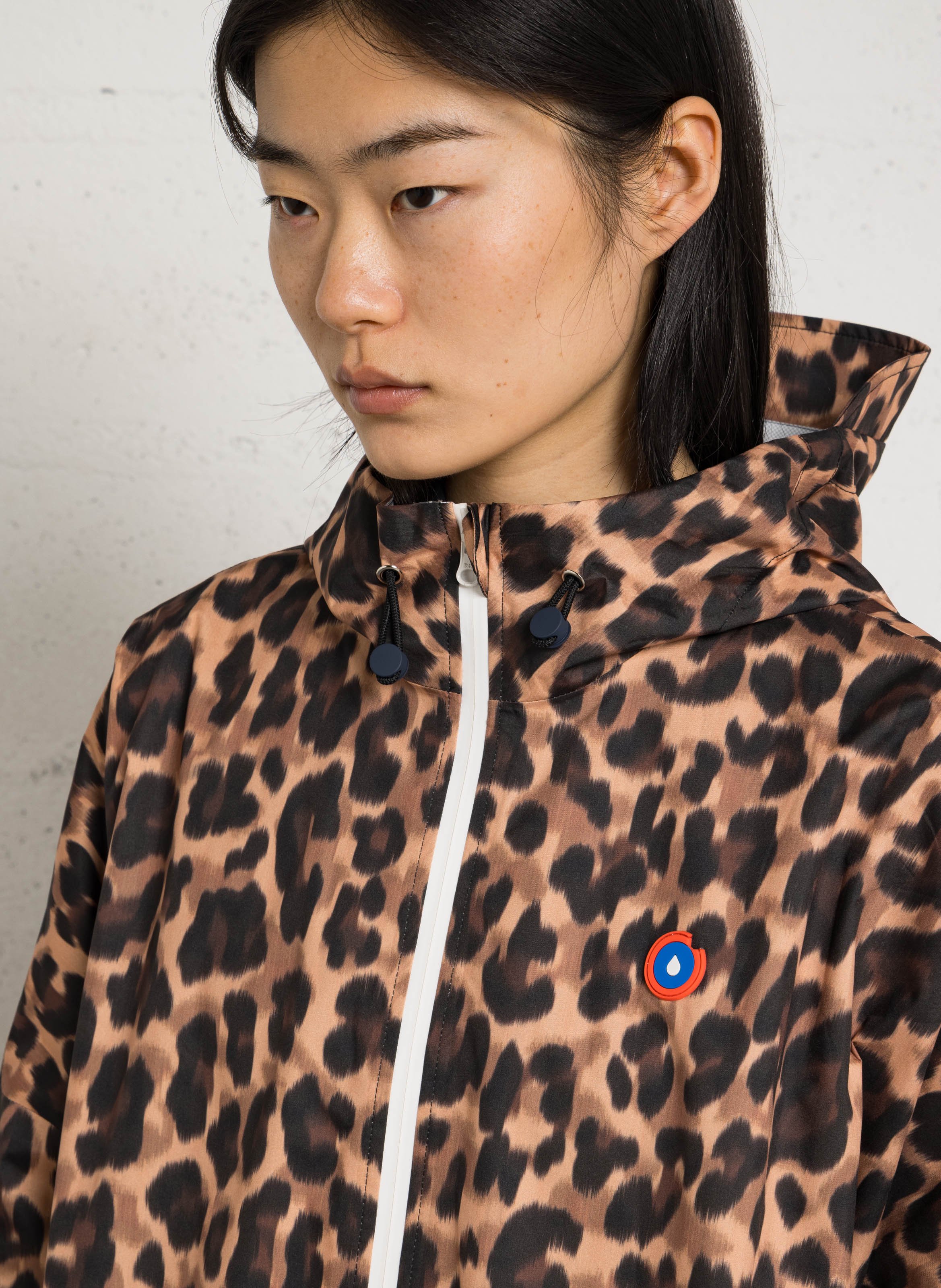 Loose-fit raincoat with hood FLOTTE Brown