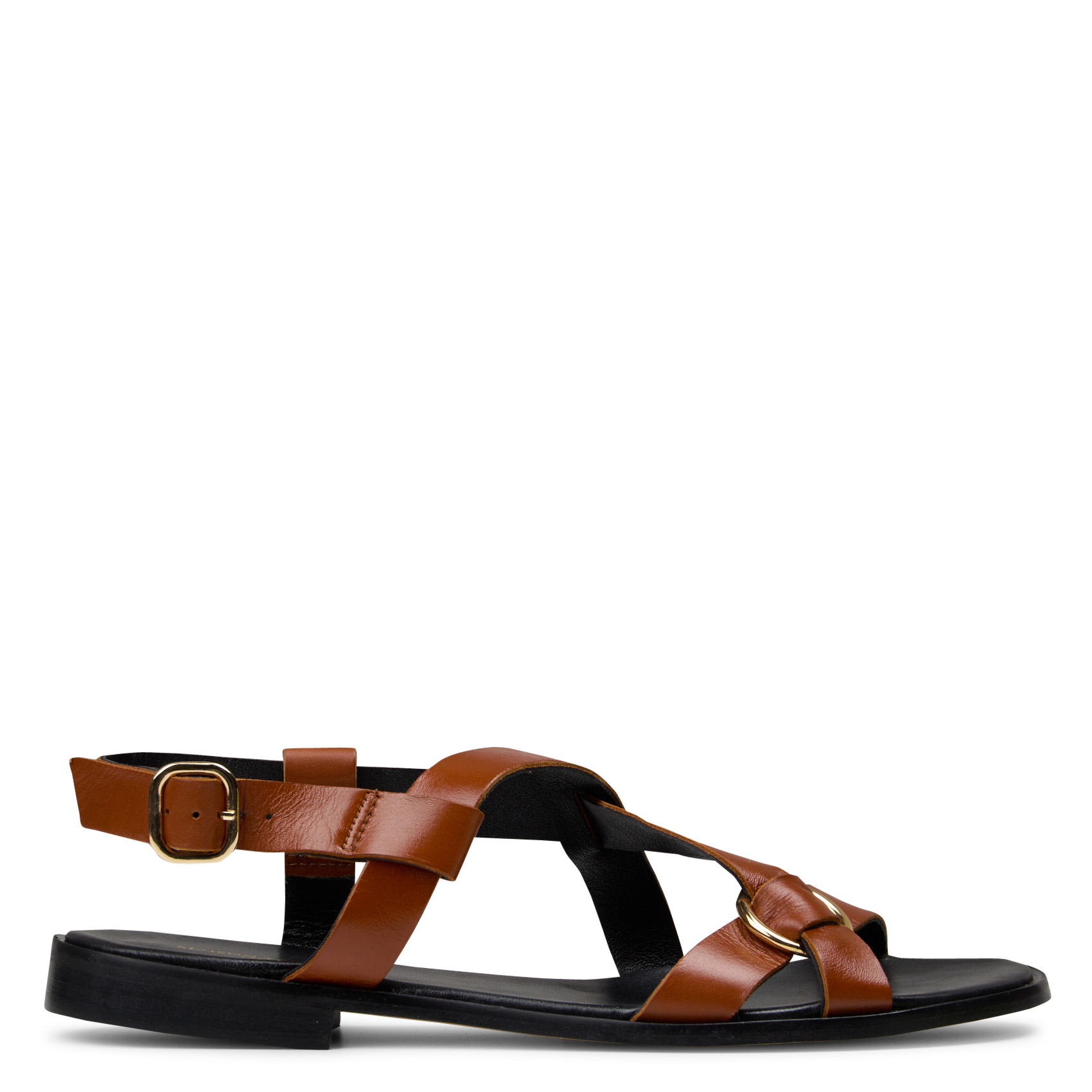 Flache Ledersandalen in Uni-Farben MAISON TOUFET Braun