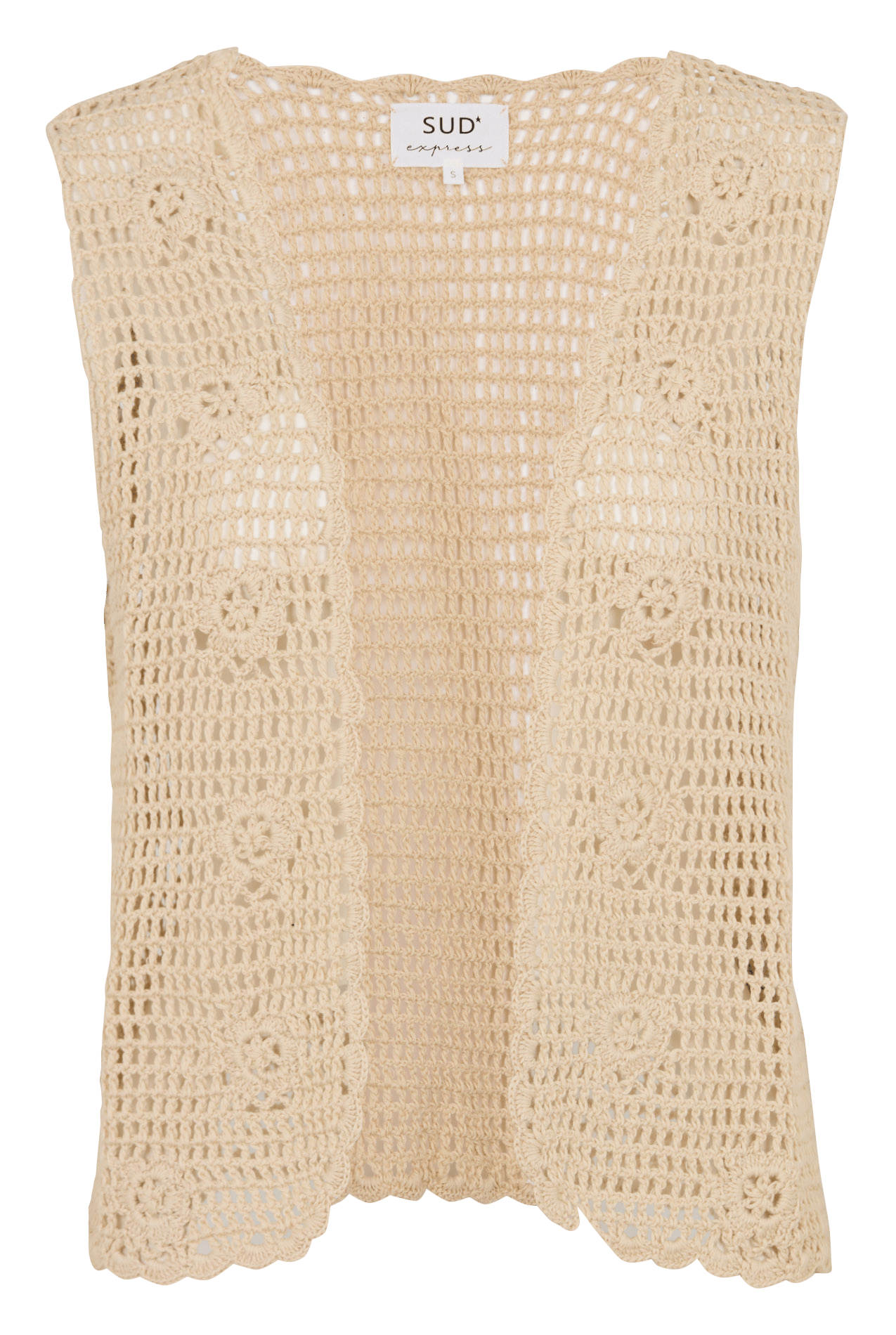 Openwork knit straight vest SUD EXPRESS White