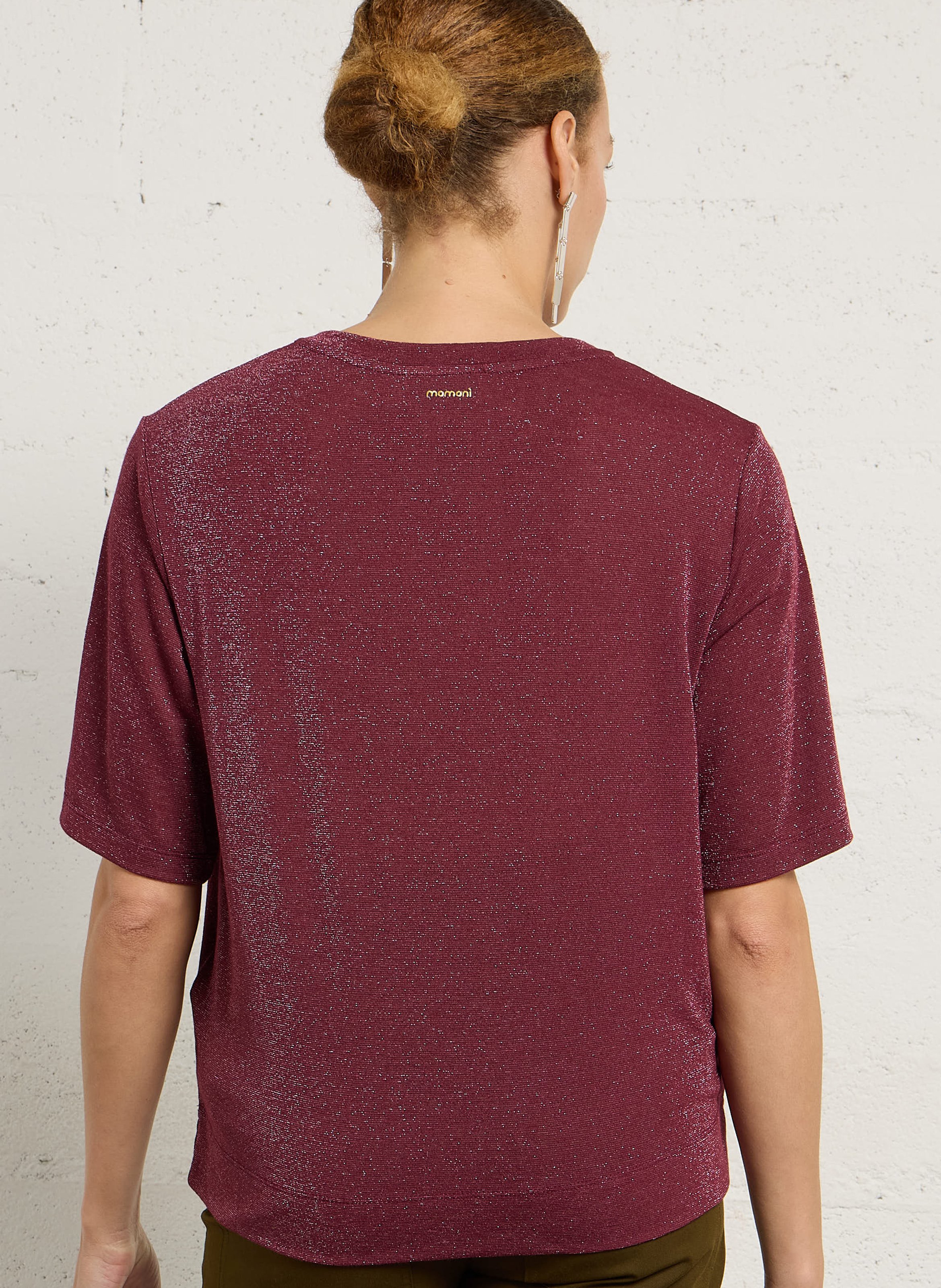 Tee-shirt ample col rond métallisé  MOMONI Doré