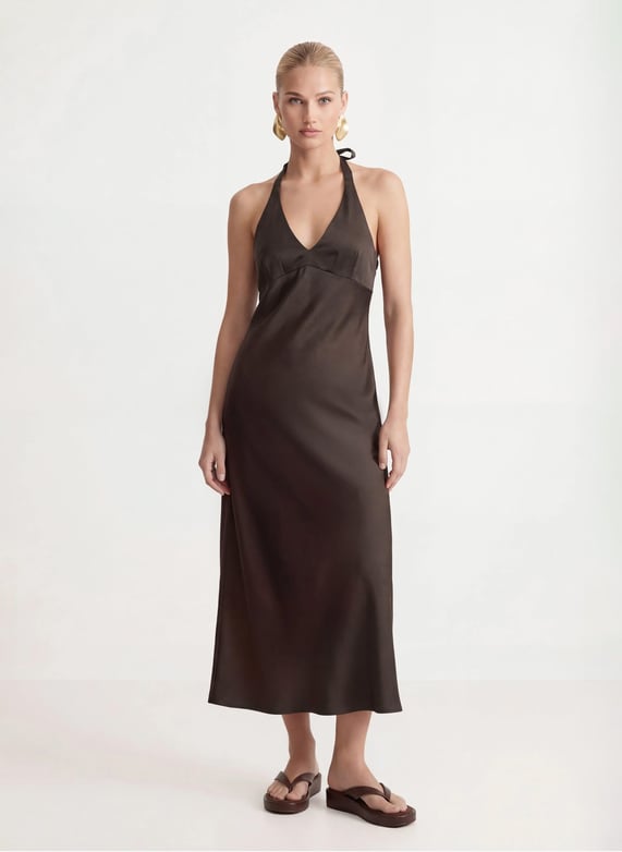 Long v-Neck dress Brown Kookai - Women | Place des Tendances Long v-Neck dress Brown Kookai - Women | Place des Tendances