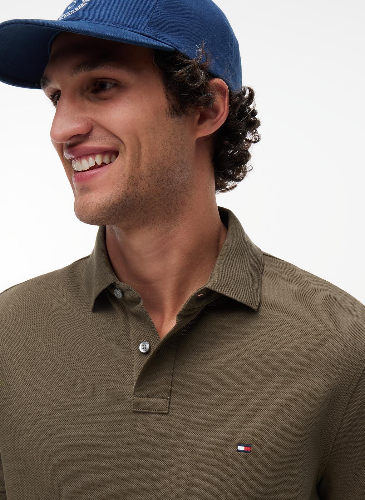 Regular-fit organic cotton-blend polo shirt TOMMY HILFIGER Khaki