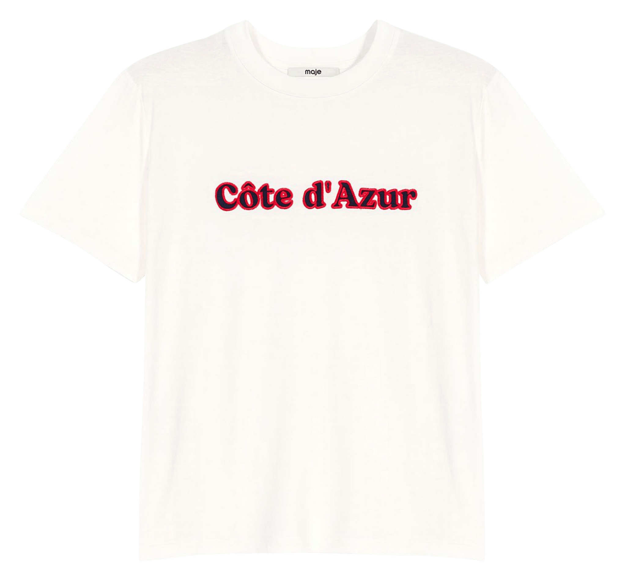 T-shirt droit en coton MAJE Blanc