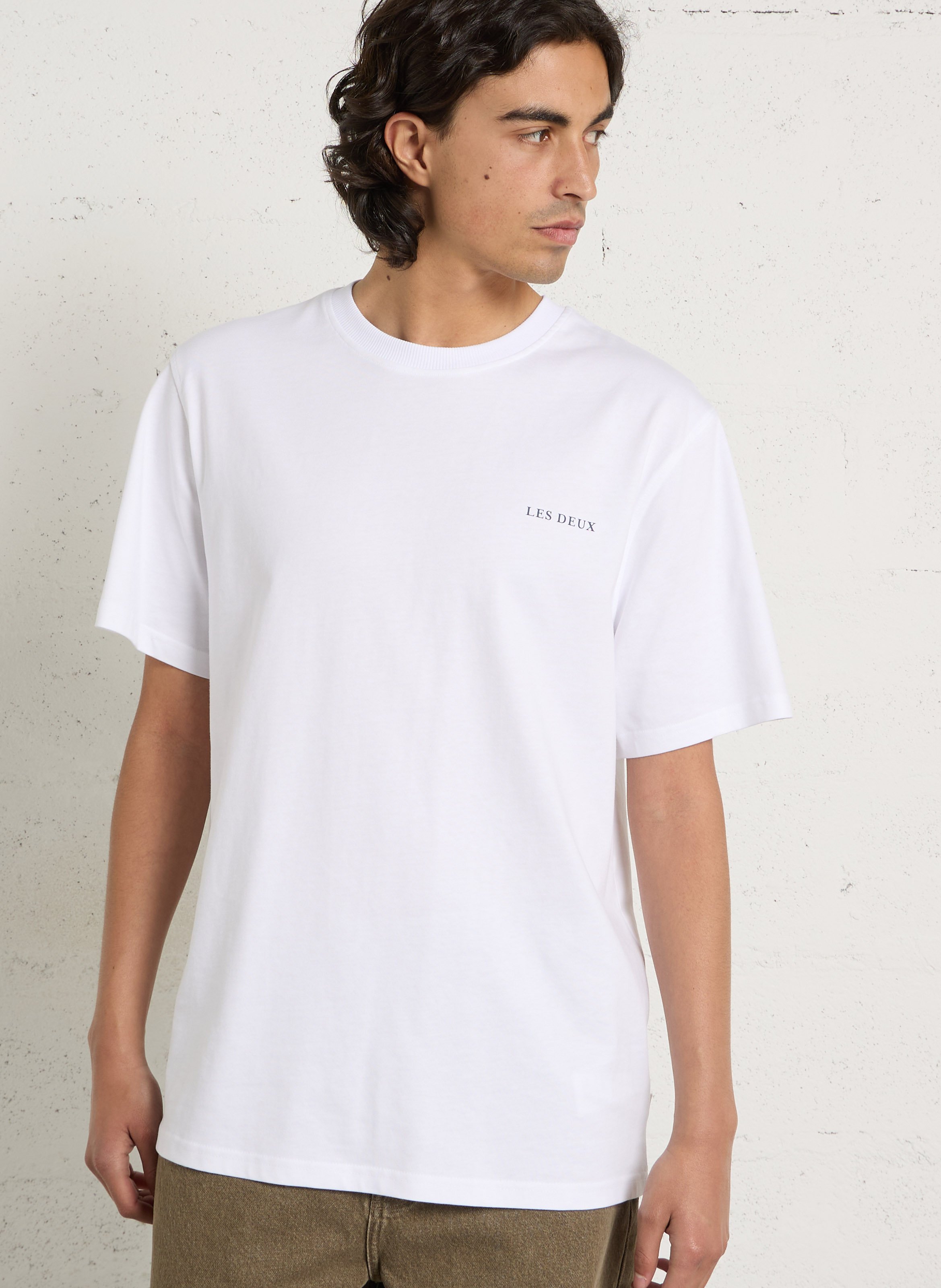 Rundhals-T-Shirt aus Bio-Baumwolle LES DEUX Weiss