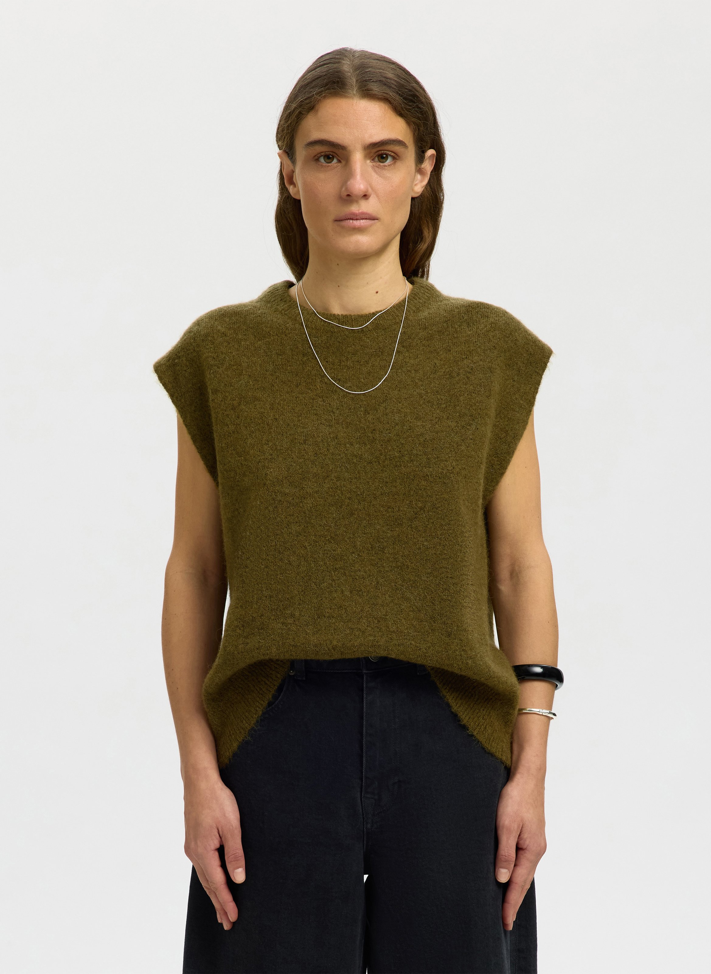 Pull droit en laine mélangée SELECTED