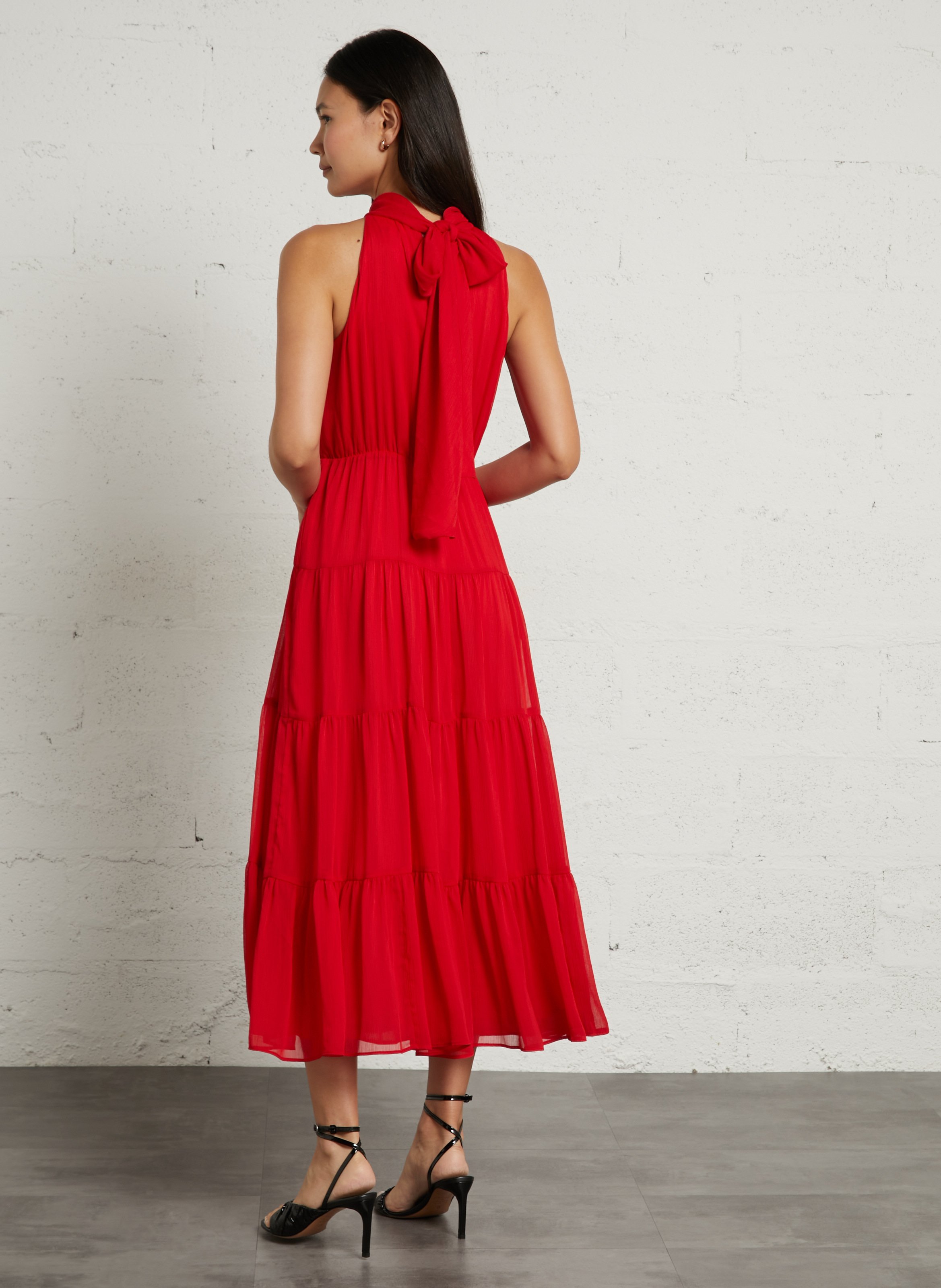 Robe longue col rond  SUD EXPRESS Rouge