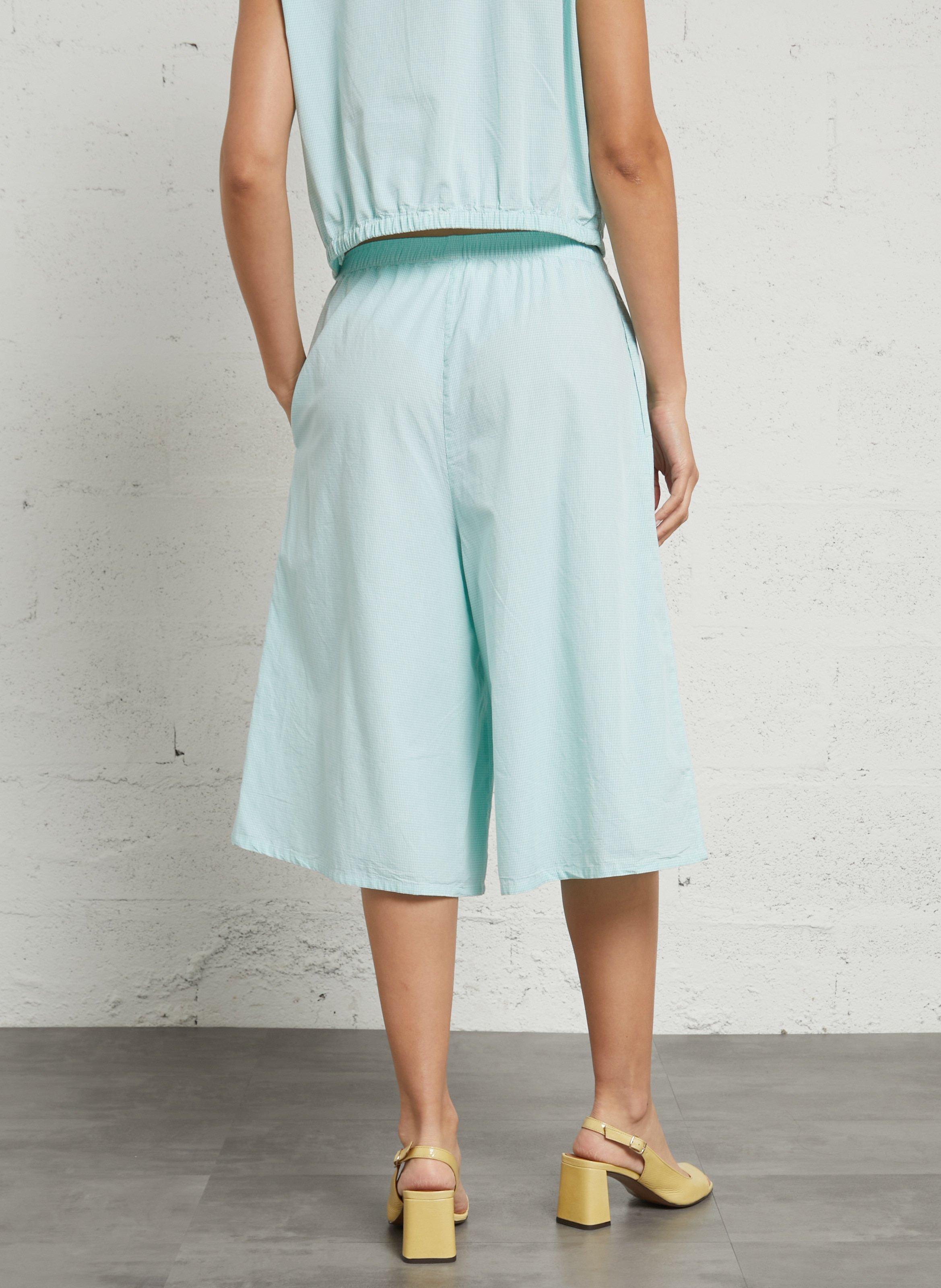 Bermuda large uni en coton AMERICAN VINTAGE Bleu
