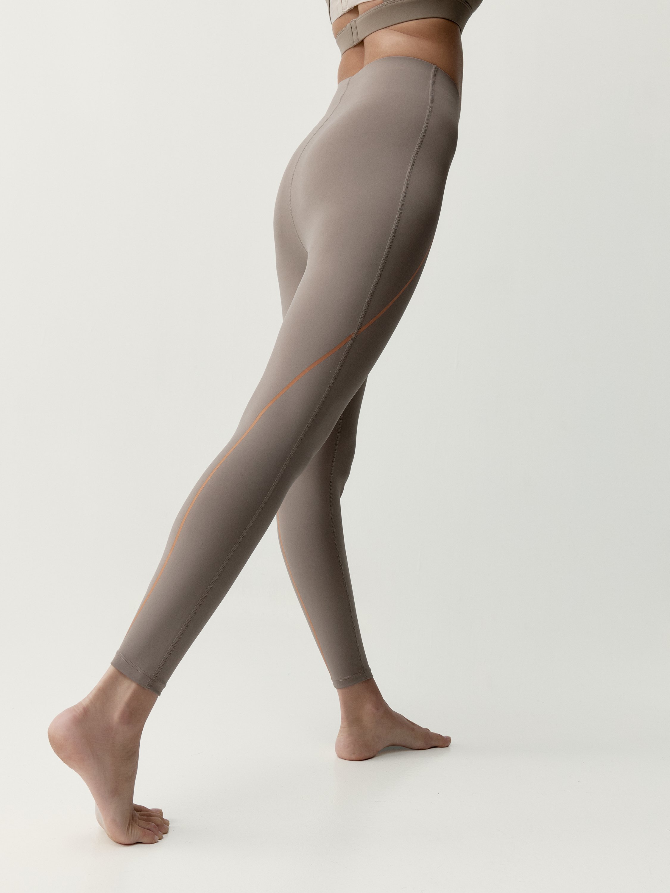 Performance long sports leggings BORN Brown