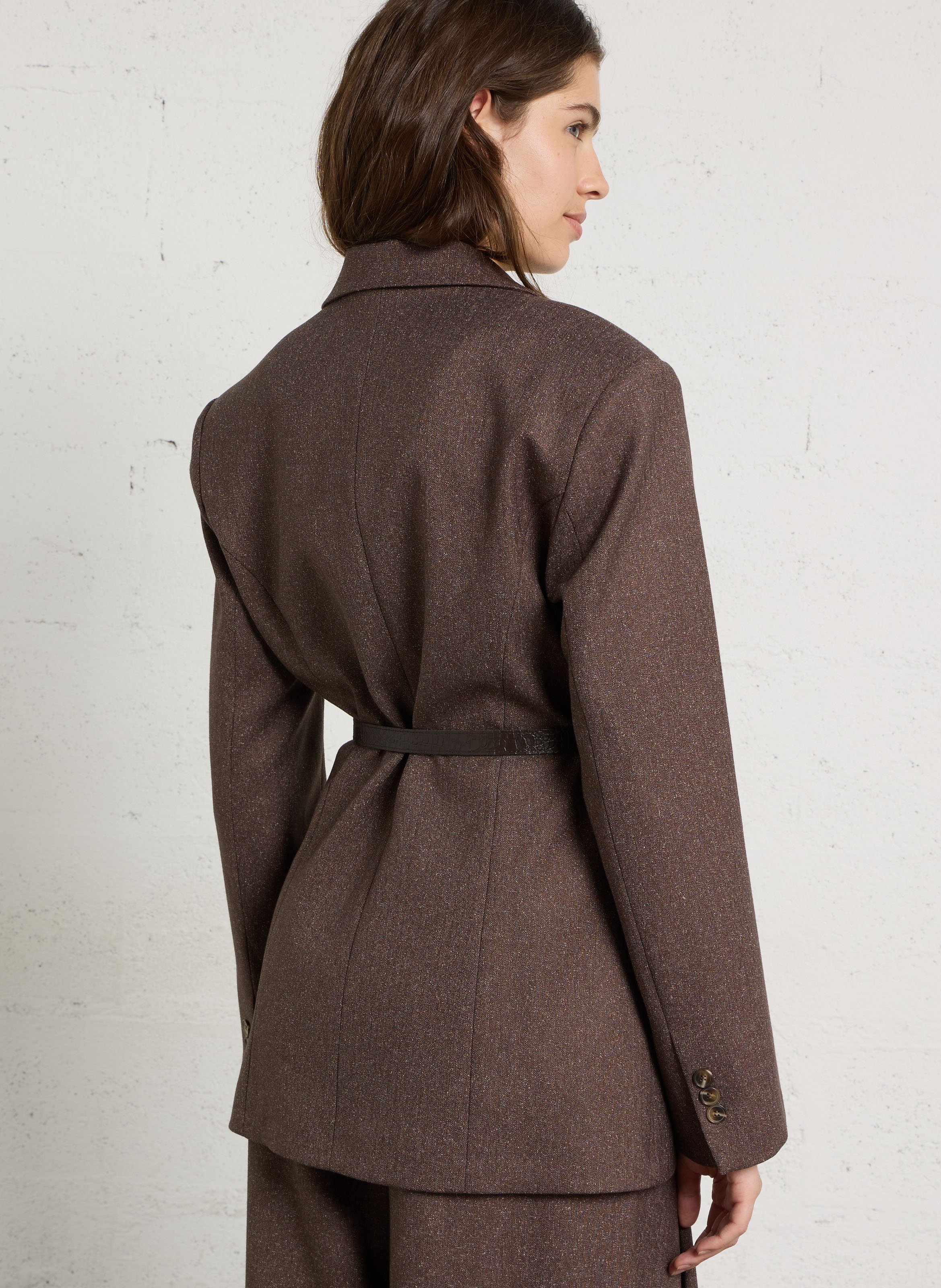 Fitted Solid Blazer IMPERIAL Brown