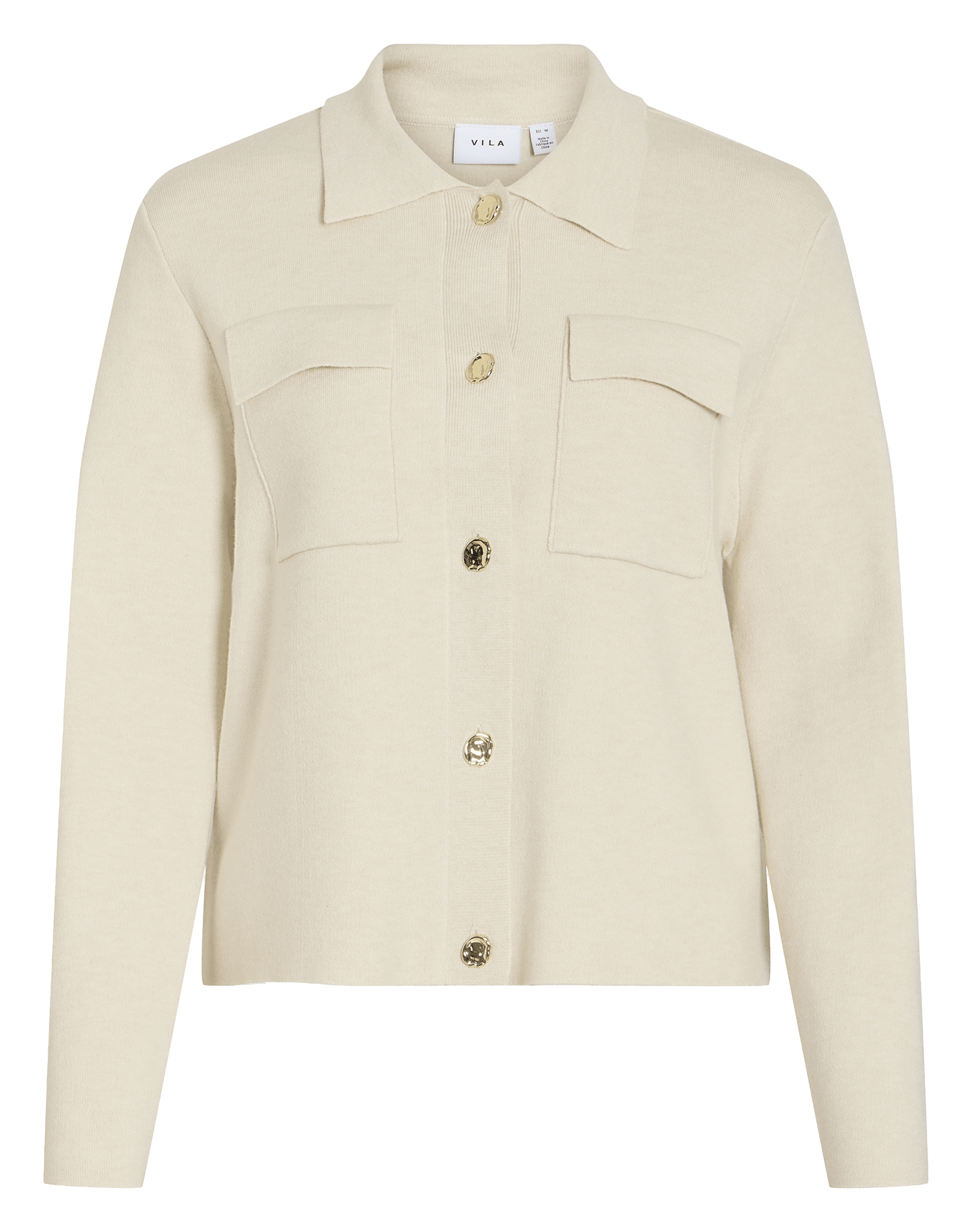 Straight solid color buttoned vest VILA Beige