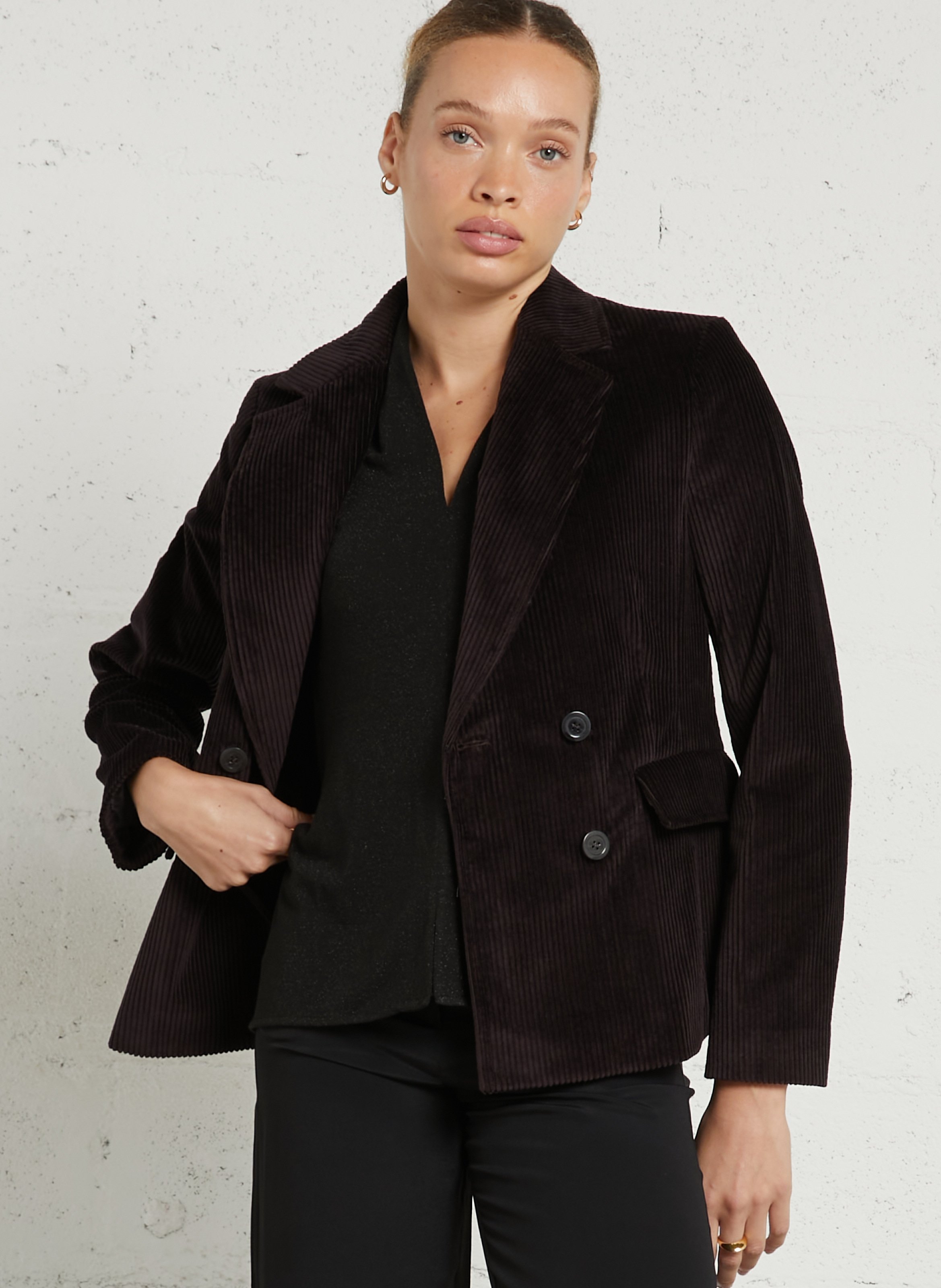 Cotton-blend jacket with tailored collar MOMONI Brown
