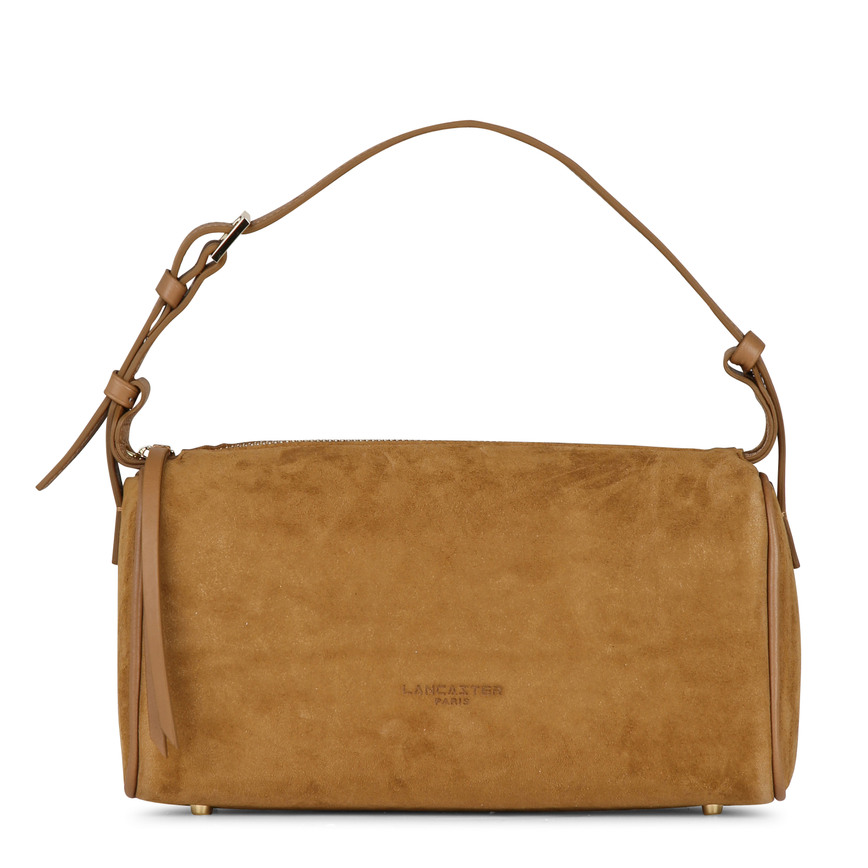 Suede leather shoulder bag LANCASTER PARIS Brown