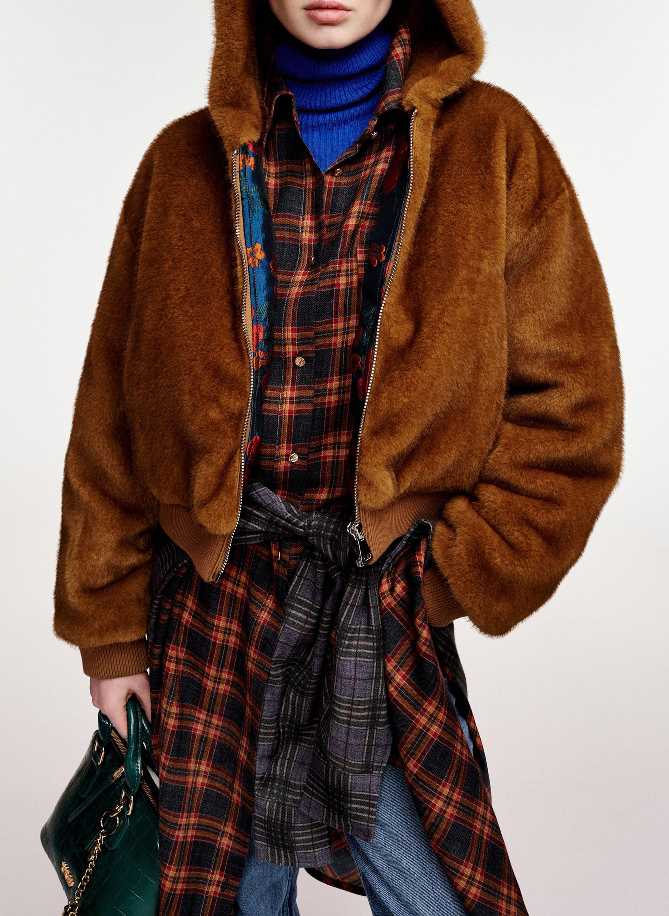 Veste à capuche oversize réversible ESSENTIEL ANTWERP Marron