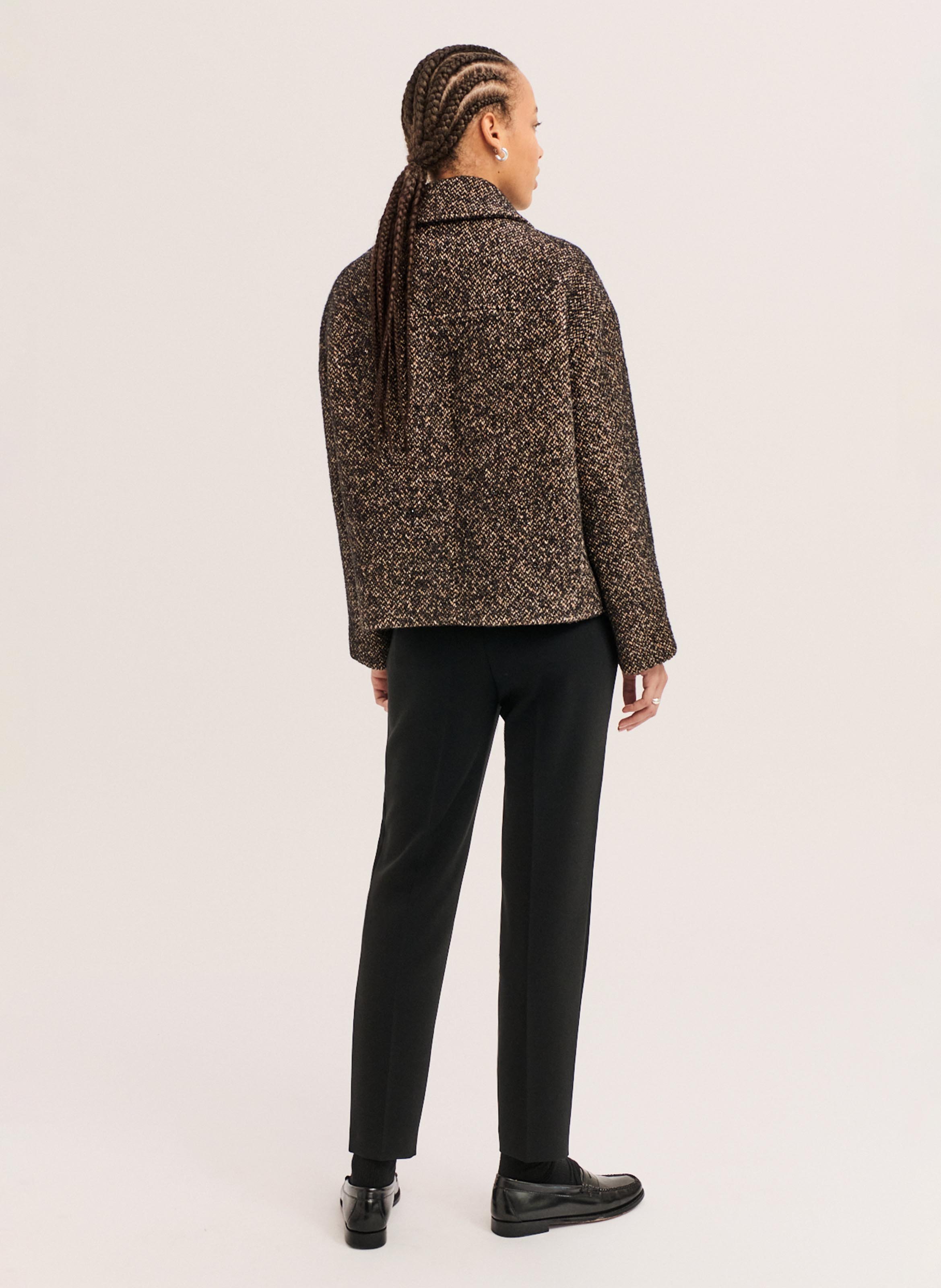 Manteau court en coton mélangé PABLO Noir