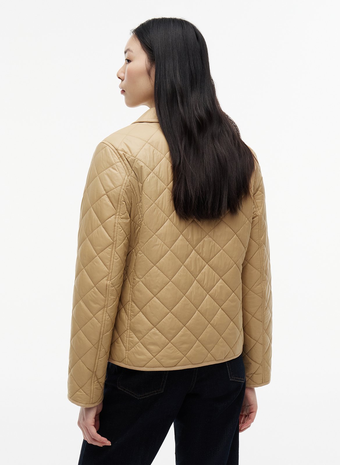 Quilted straight-cut jacket TOMMY HILFIGER Beige