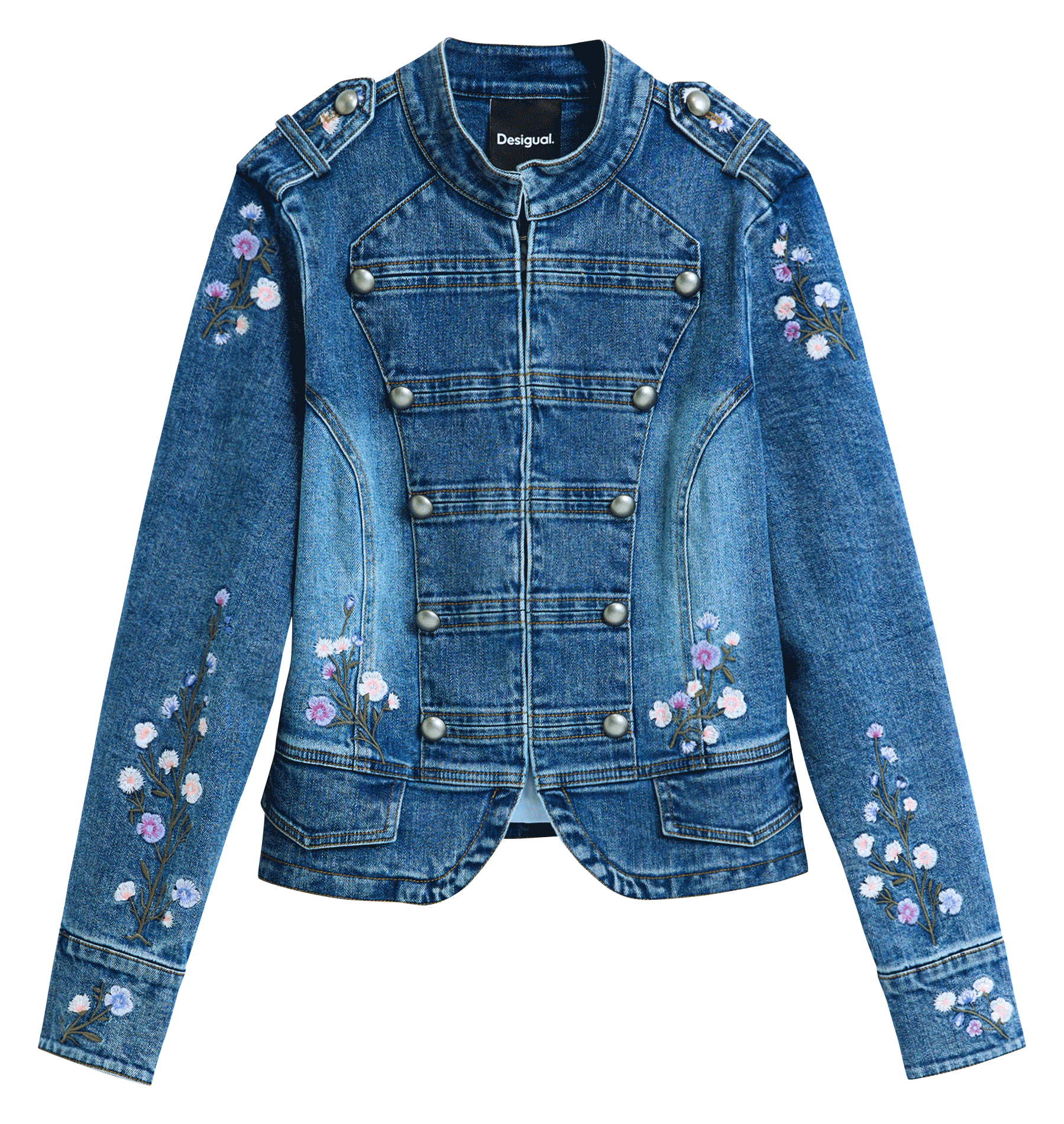 Veste jean cintrée en coton mélangé DESIGUAL Bleu
