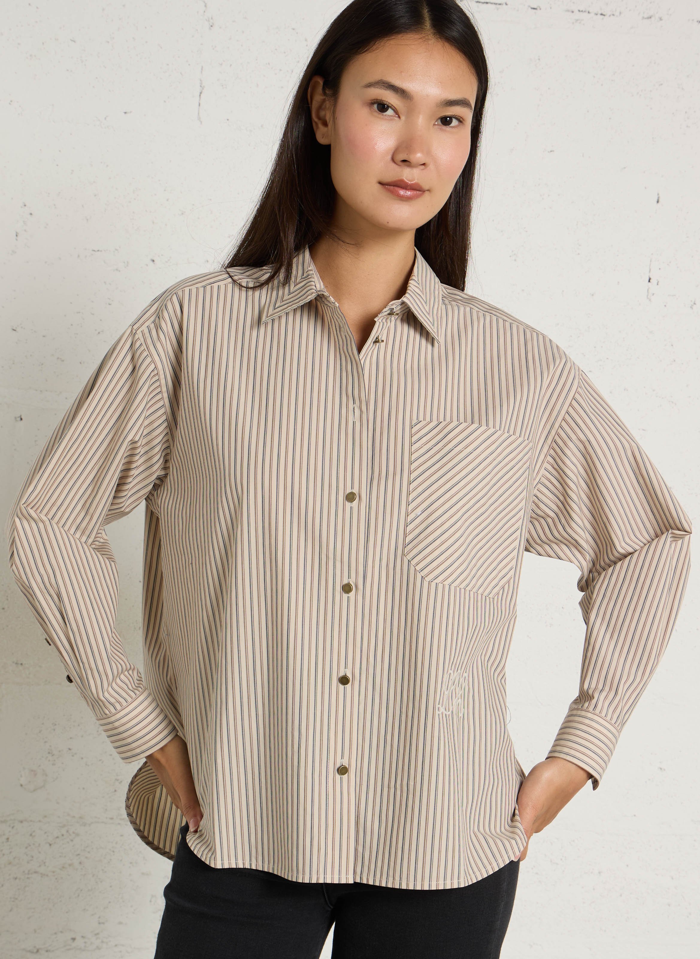 Gestreepte, katoenen blouse LEON & HARPER