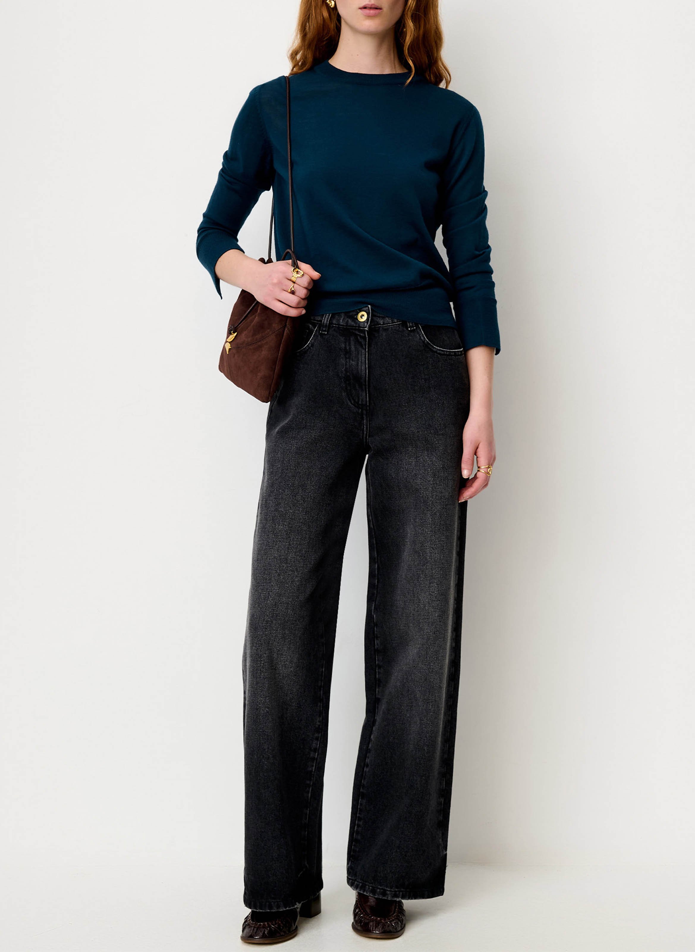 Abidjan wool round-neck sweater SESSUN Blue