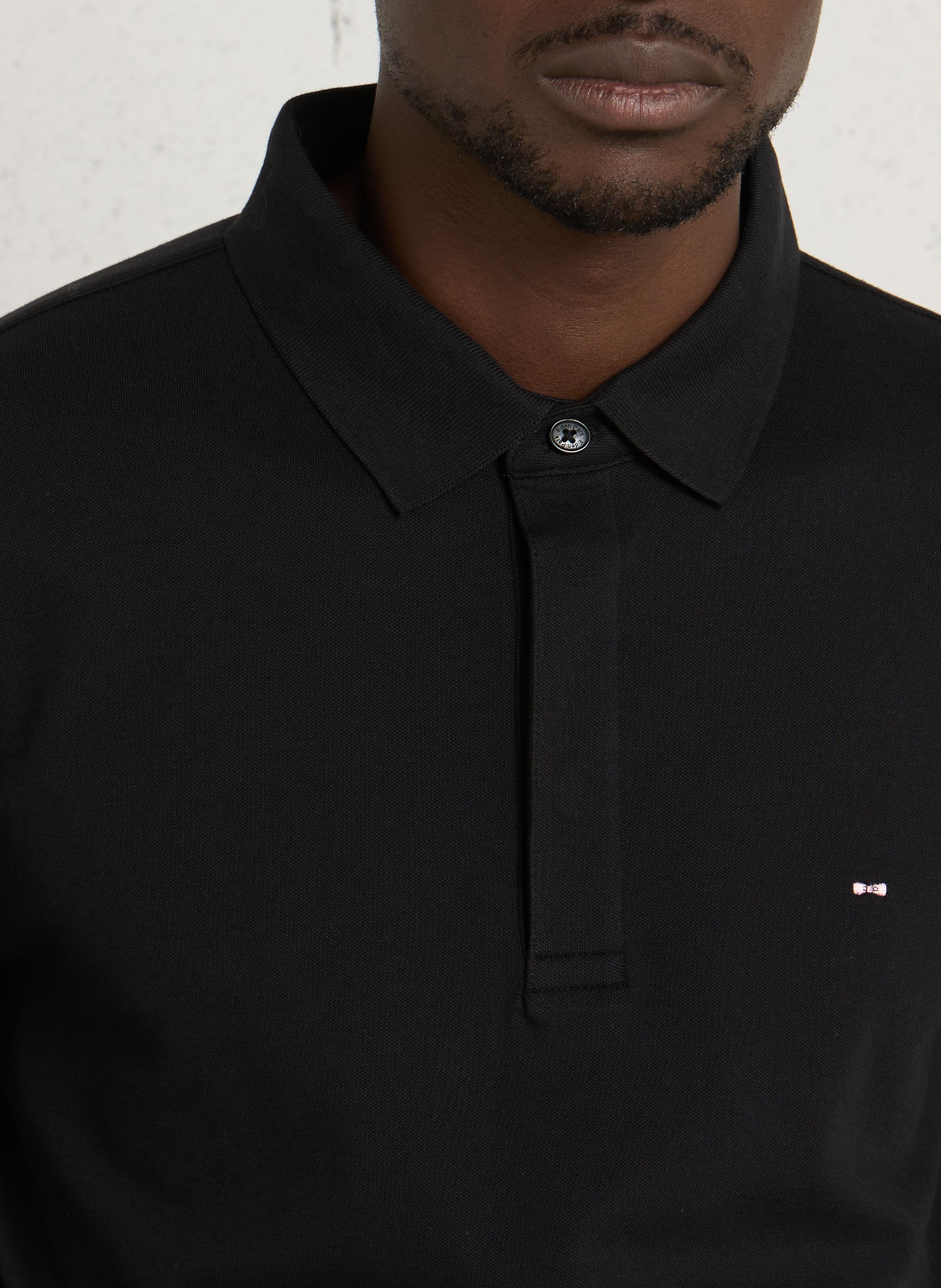 Baumwoll-Polo mit langen Ärmeln EDEN PARK Schwarz