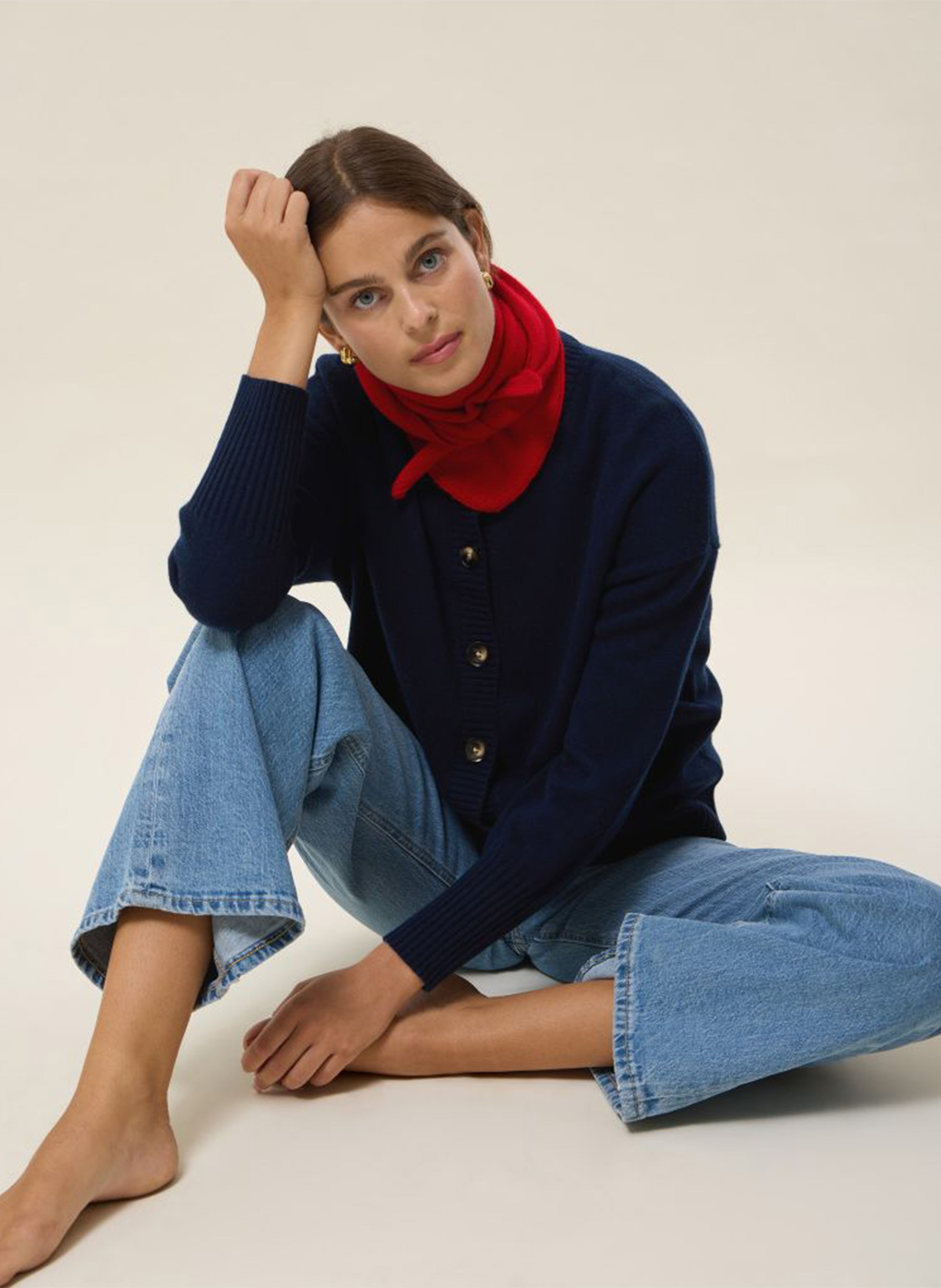 Foulard triangle en cachemire HIRCUS Rouge