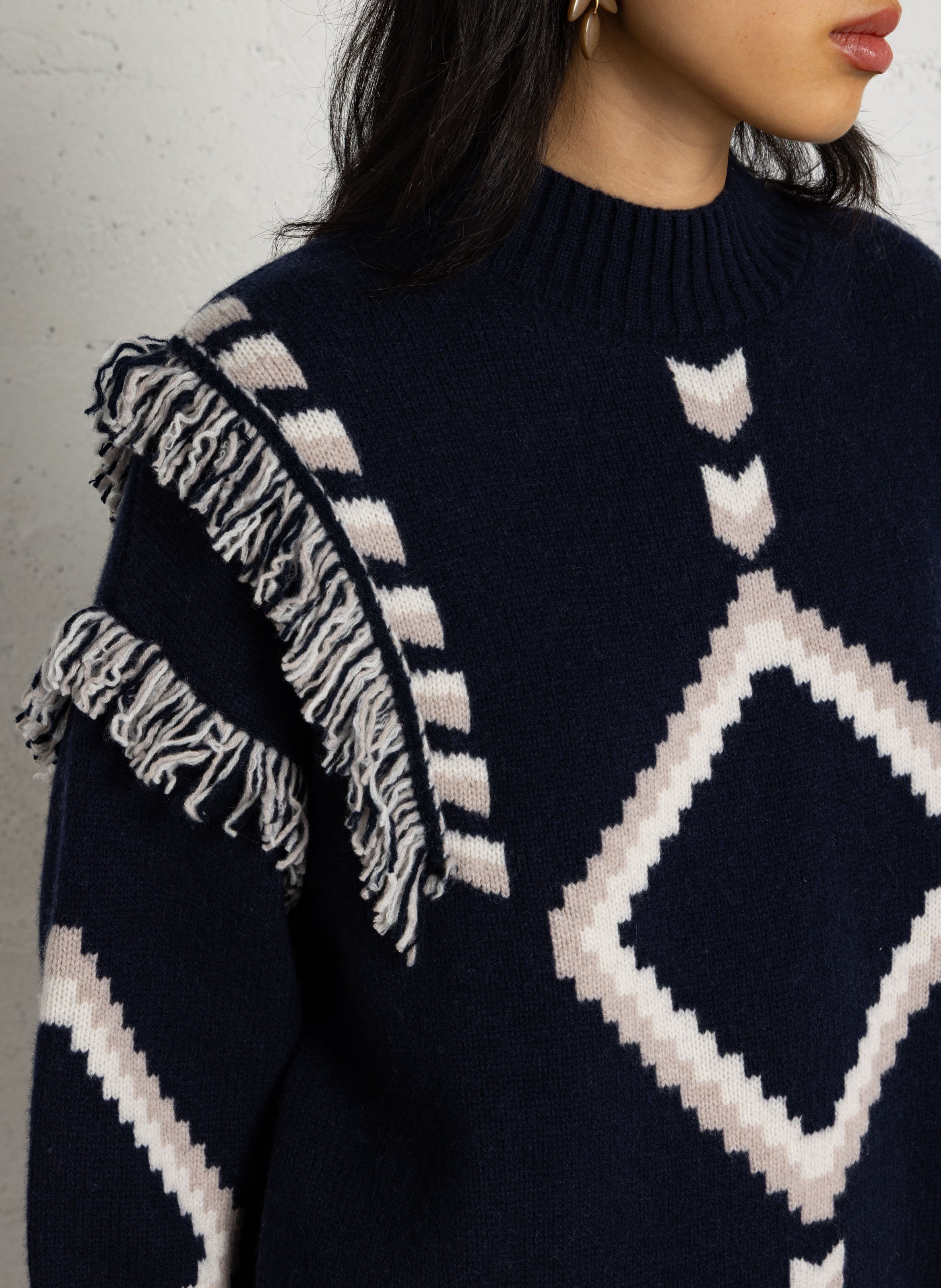 Round-neck wool sweater BERENICE Blue