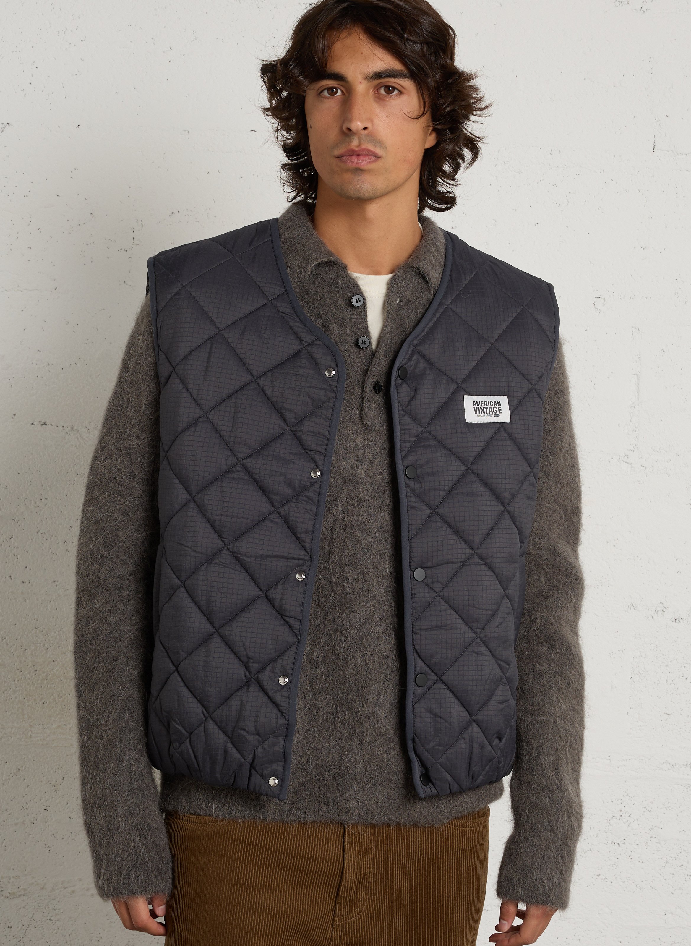 Quilted sleeveless jacket AMERICAN VINTAGE Black