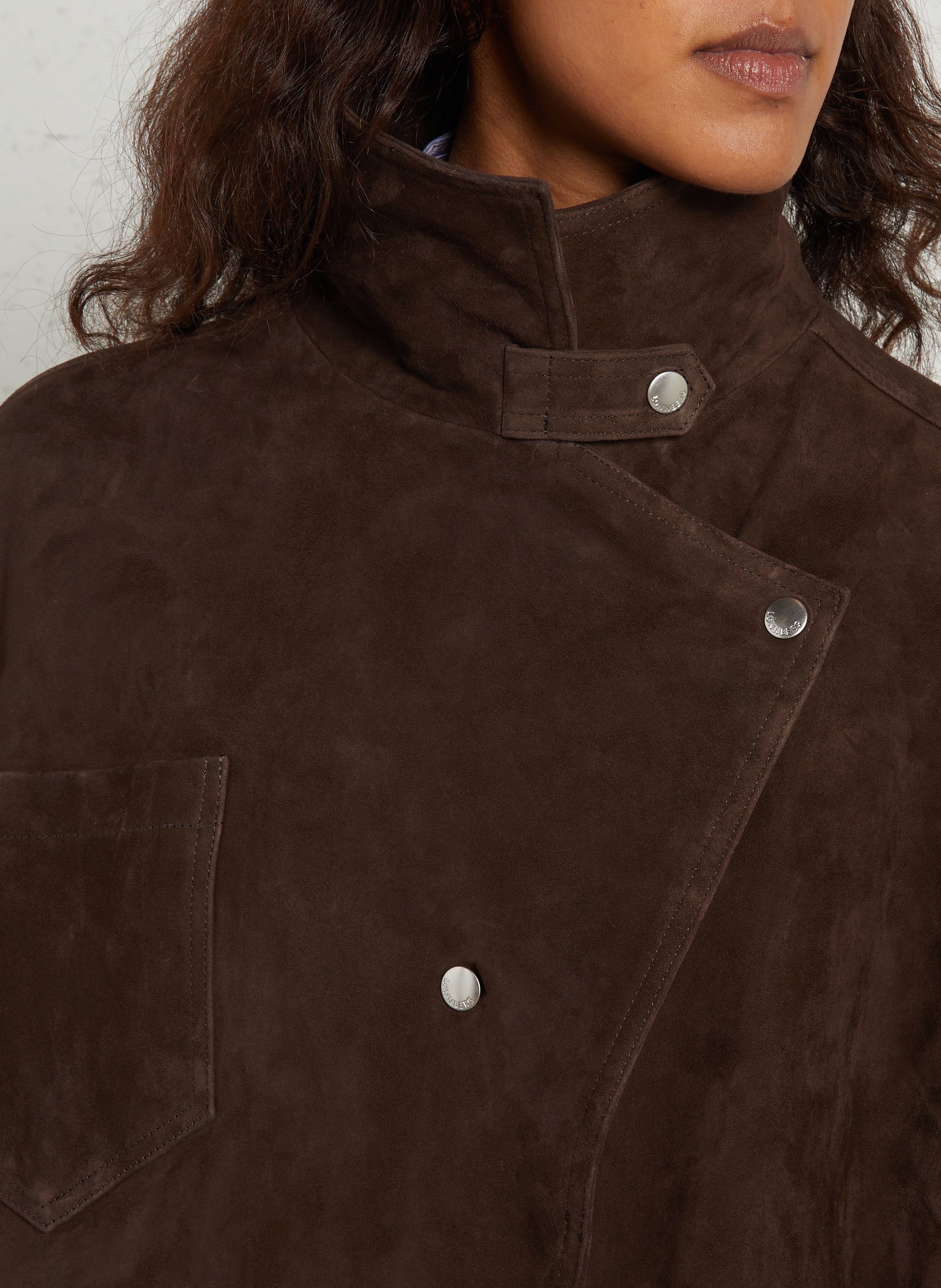 Veste en cuir oversize MARGAUX LONNBERG Marron