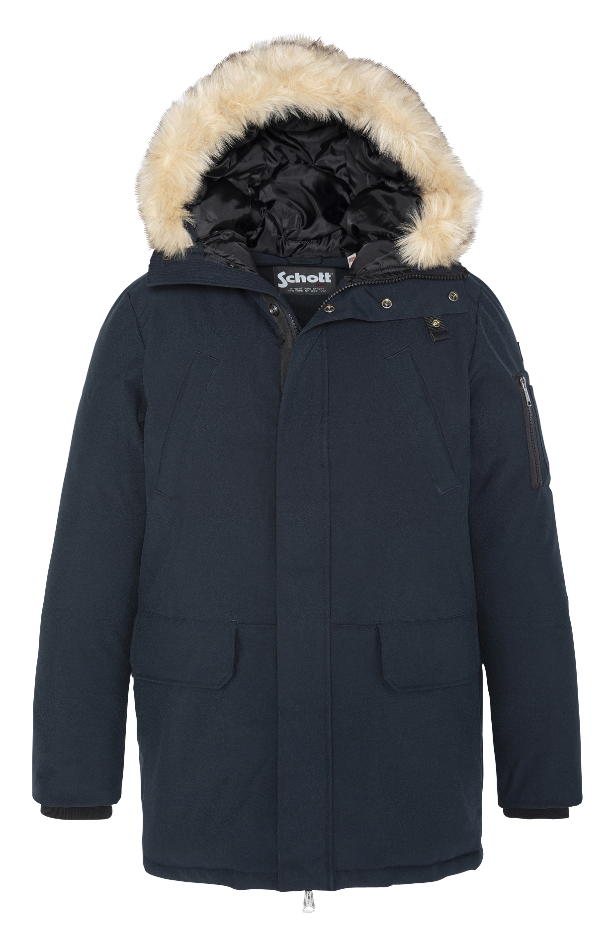 Long hooded parka SCHOTT Blue