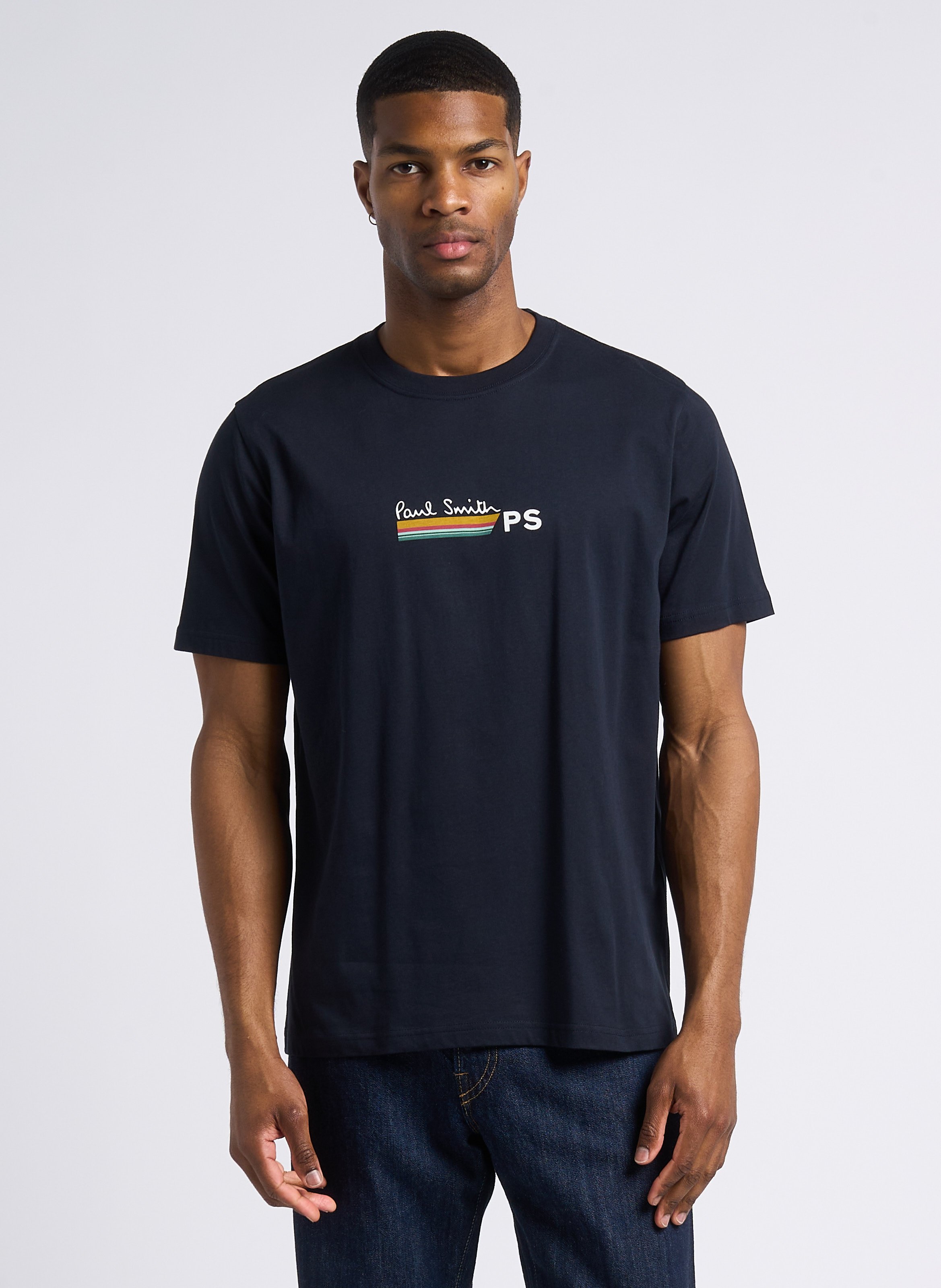 Round-neck organic cotton T-shirt with logo PAUL SMITH Blue