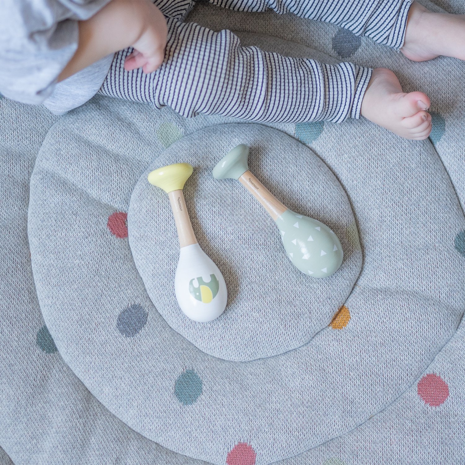 Fox and stripes rattles KINDSGUT Grey