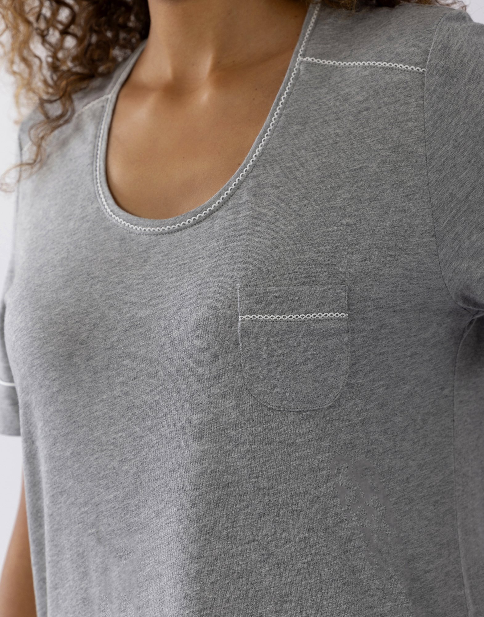 Short-sleeved cotton modal nightshirt LE CHAT Grey