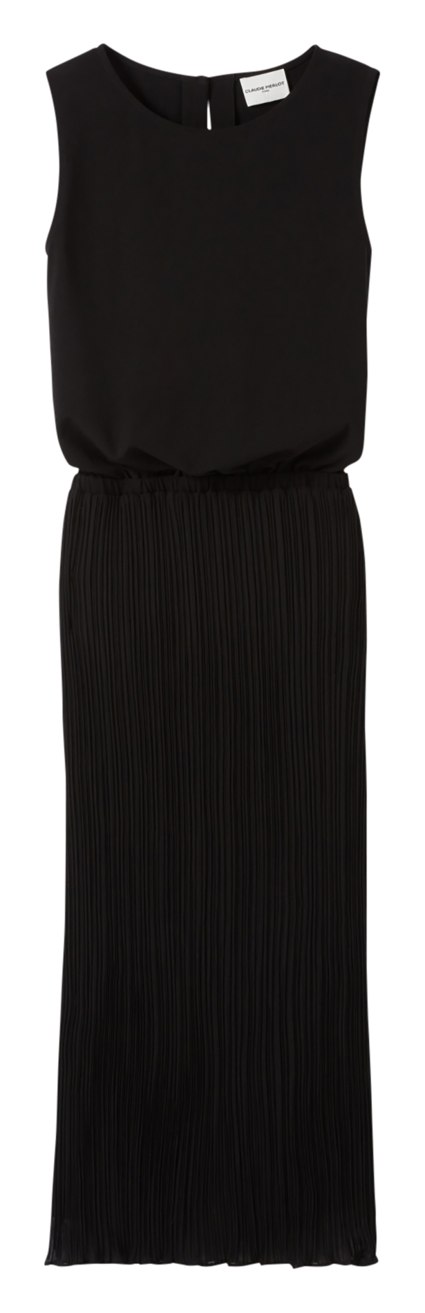 Robe longue col rond plissée CLAUDIE PIERLOT Noir