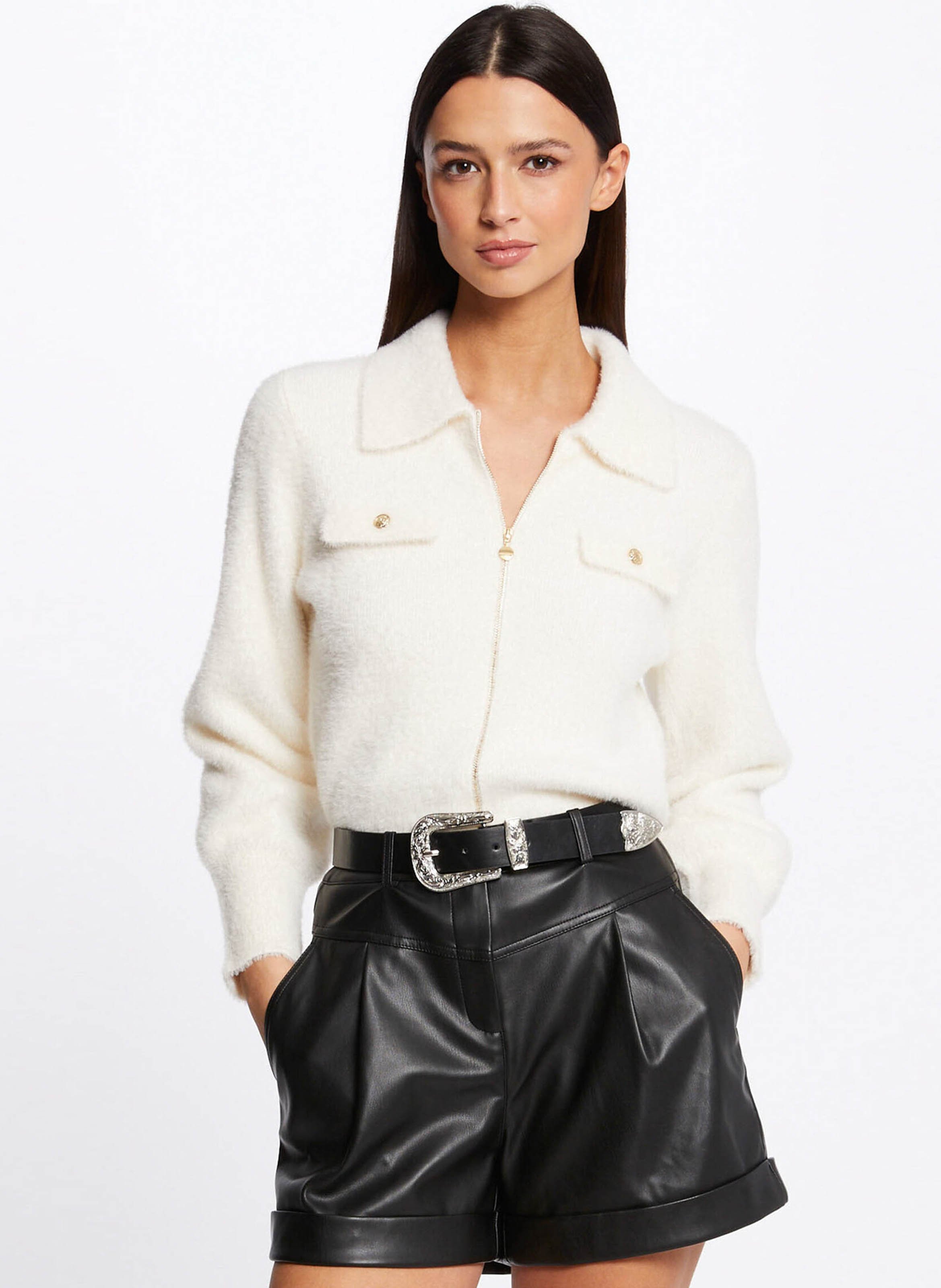 Straight faux fur cardigan MORGAN