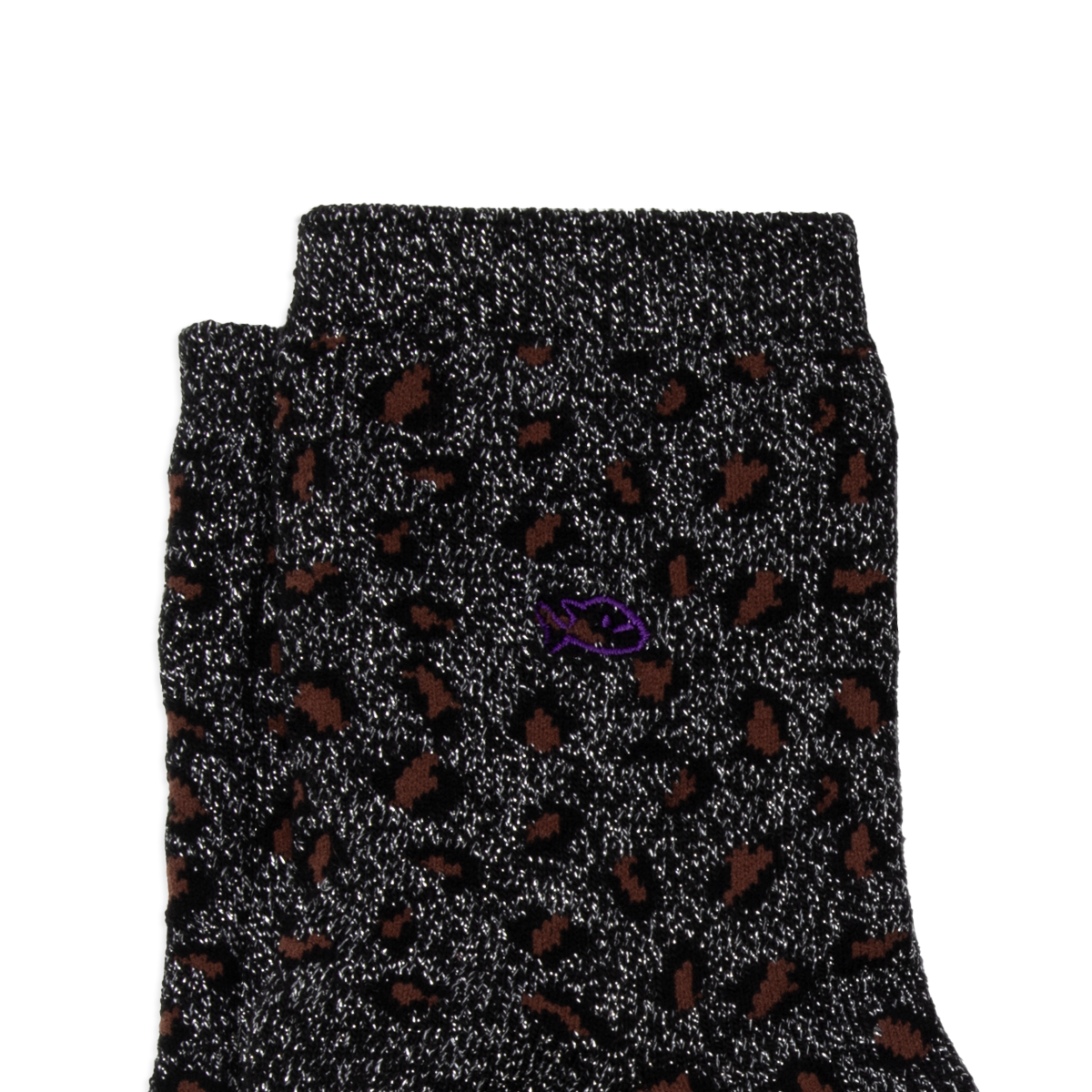 Leopard Combed Cotton Socks BILLYBELT Black