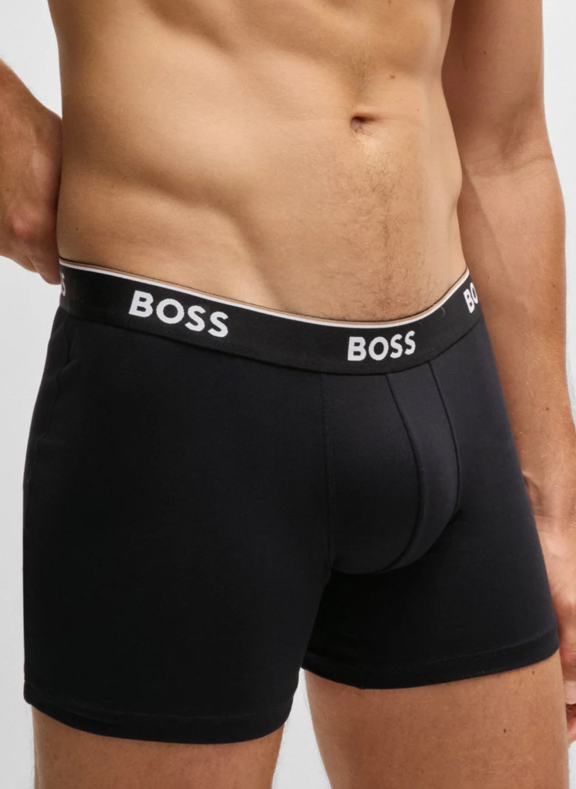 Pack of 3 stretch cotton boxer shorts BOSS Black