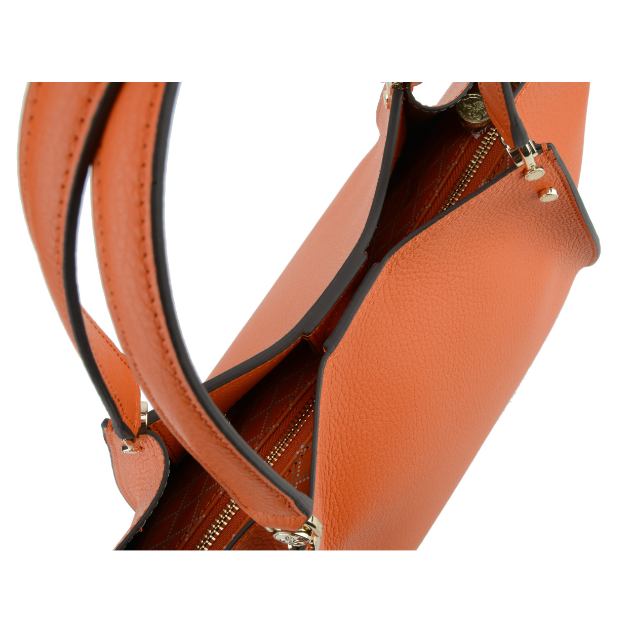Billy L leather bag  POURCHET Orange
