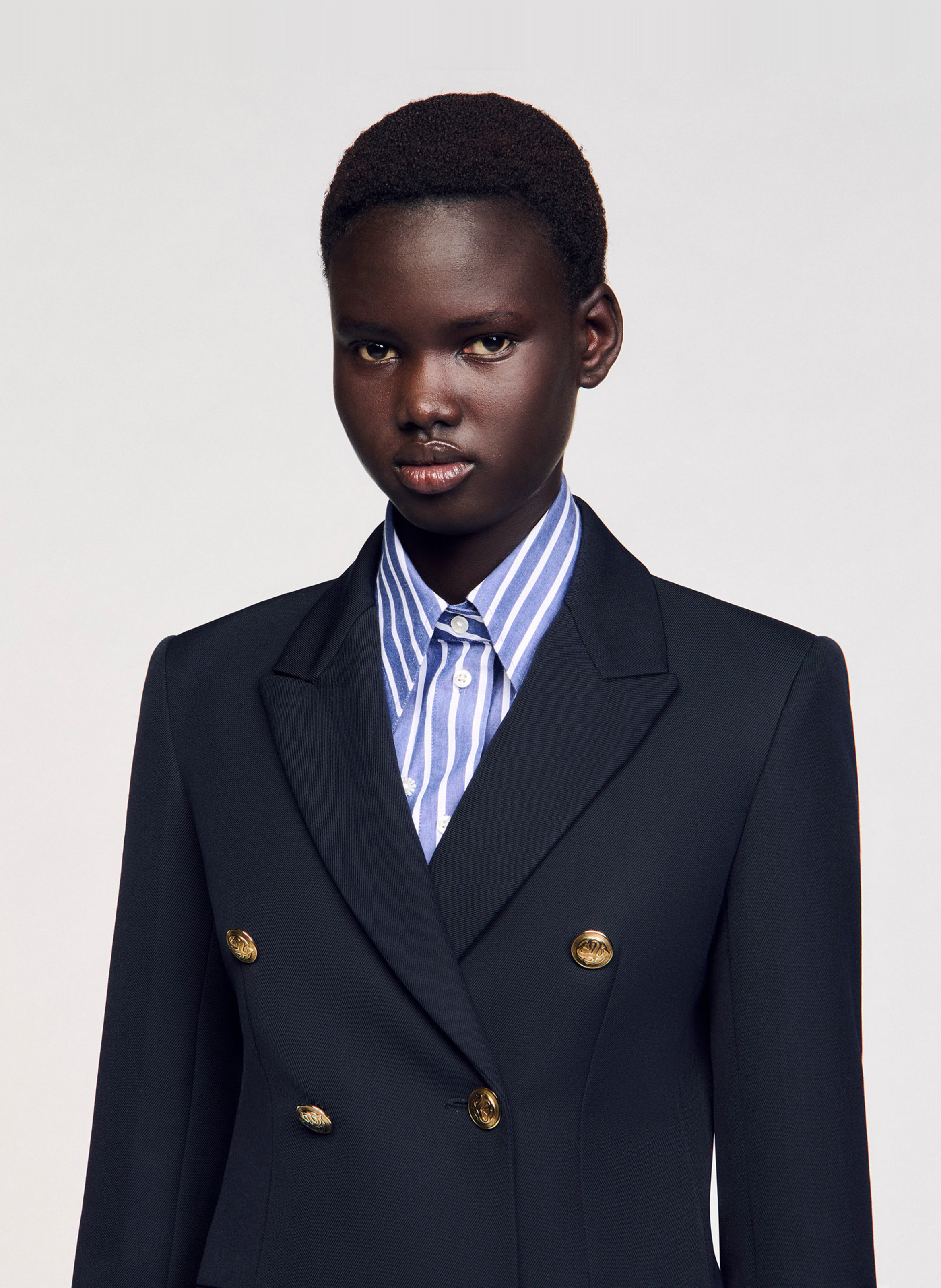 Veste col tailleur boutonnée SANDRO Bleu