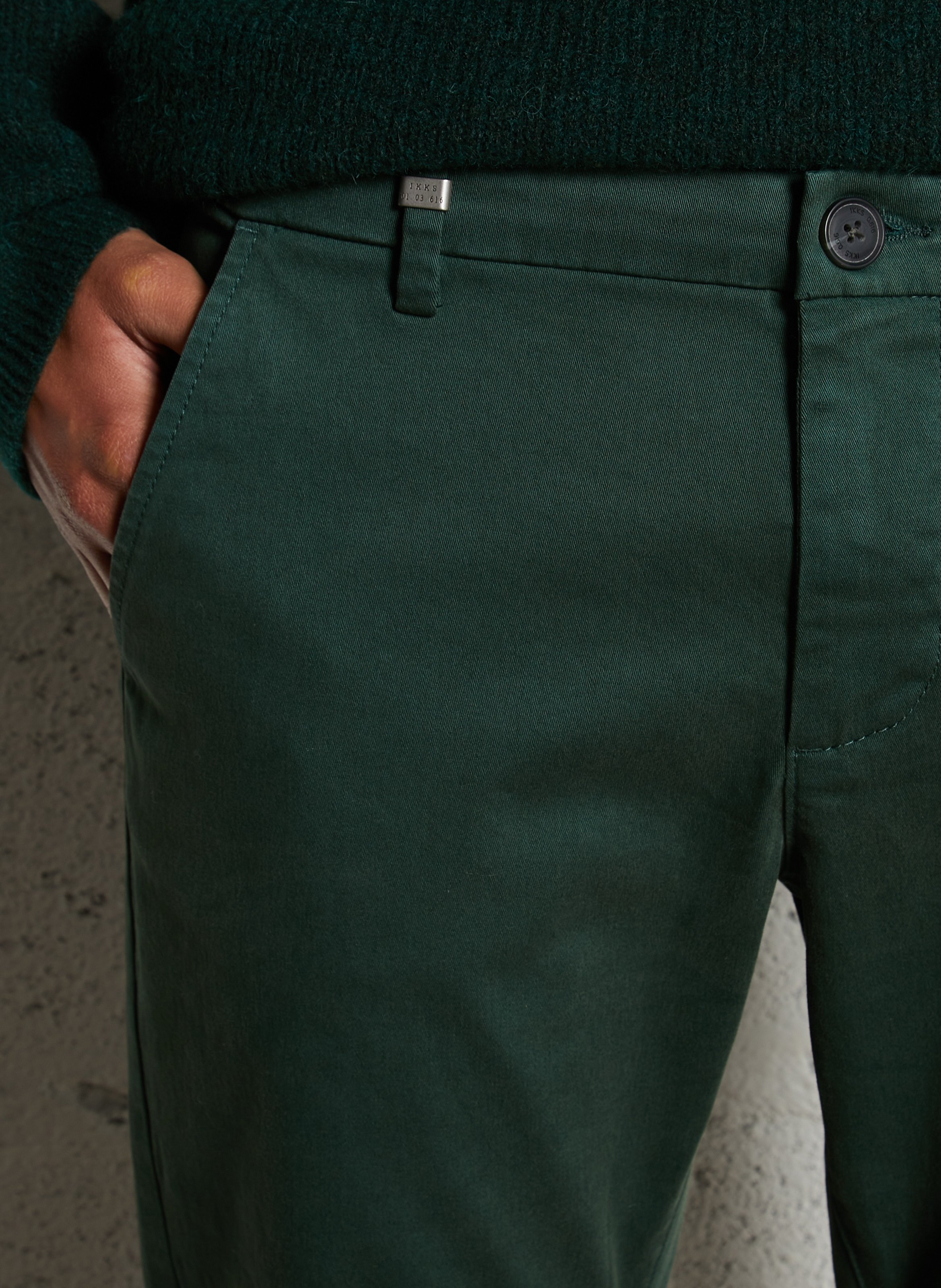 Cotton-blend chino trousers IKKS Green