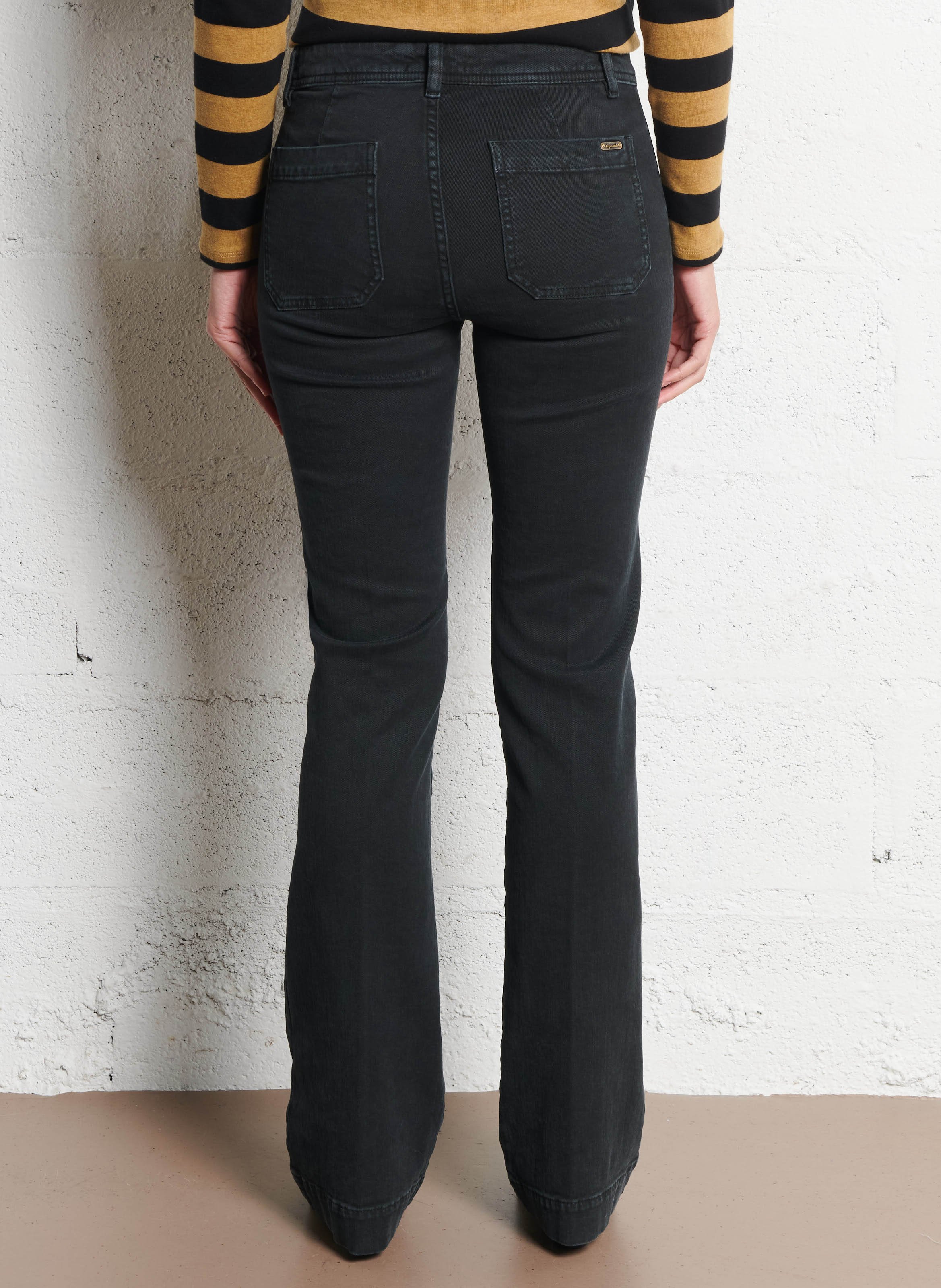 Flared jeans - katoenblend ACQUAVERDE Zwart