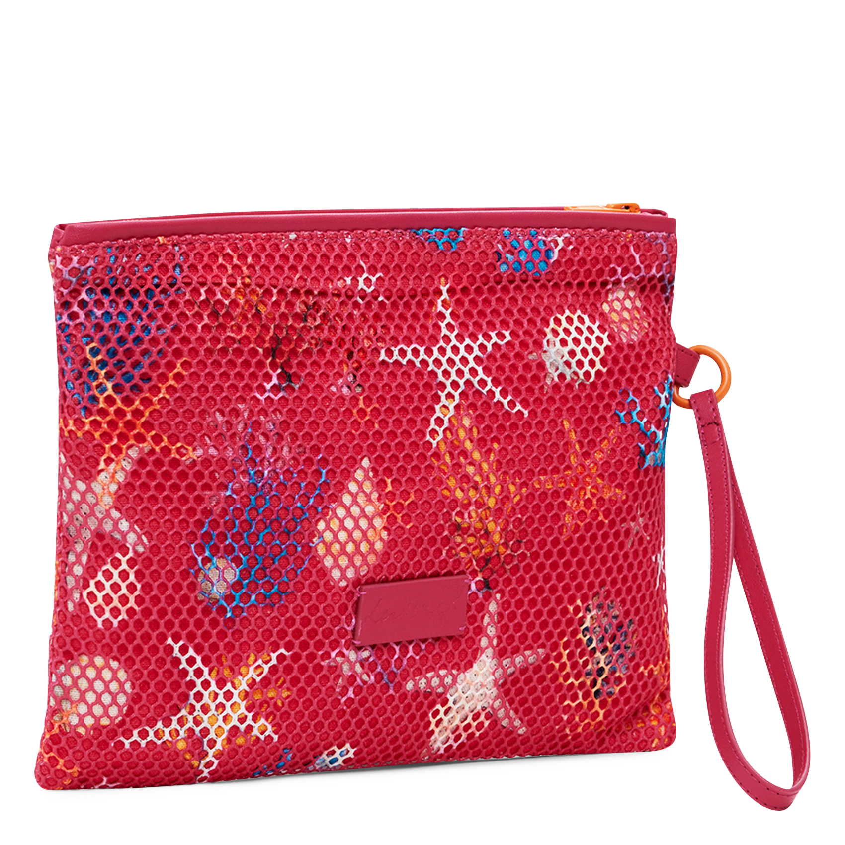 Rectangular zippered pouch with patterns DESIGUAL Red
